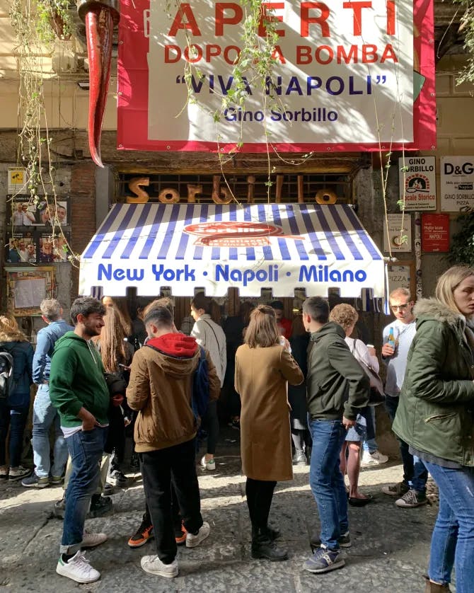 An Italian pizza shop and deli in New York City.