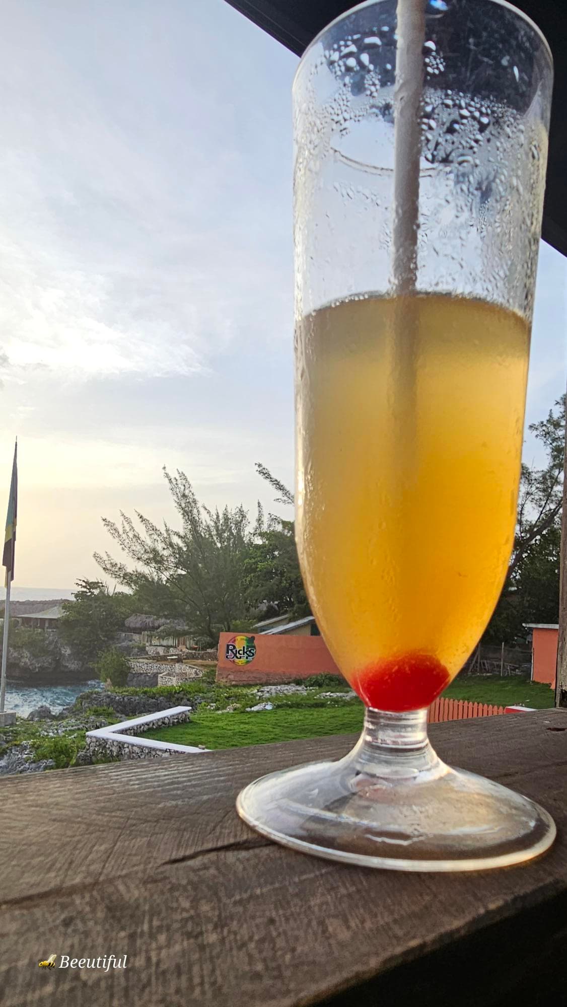 View of a yellow drink