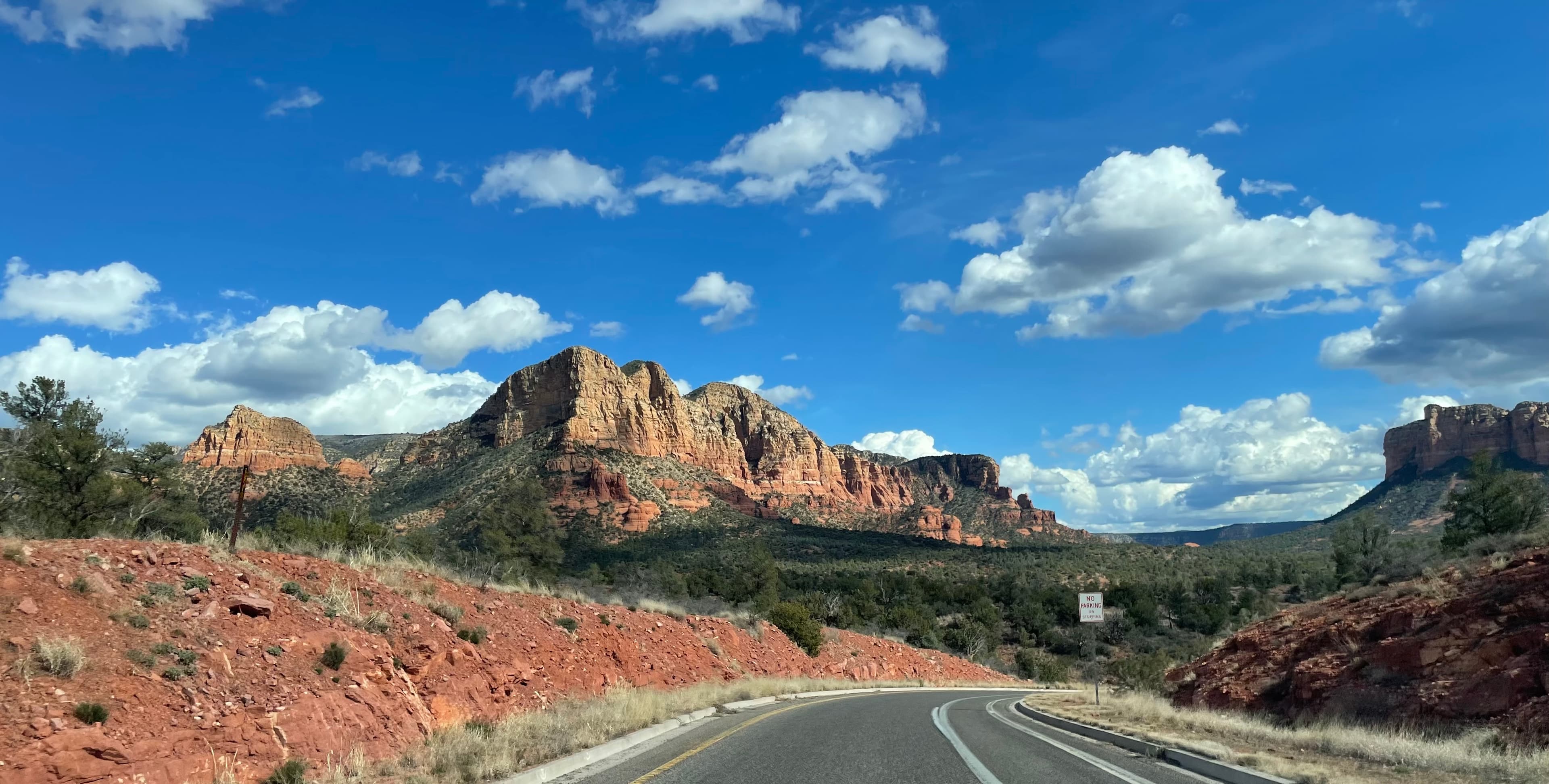 View of rock from road