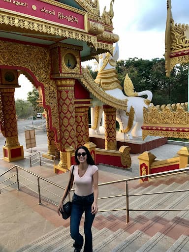 Girl in temple in Asia.