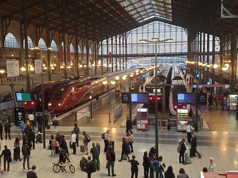A busy metro station view