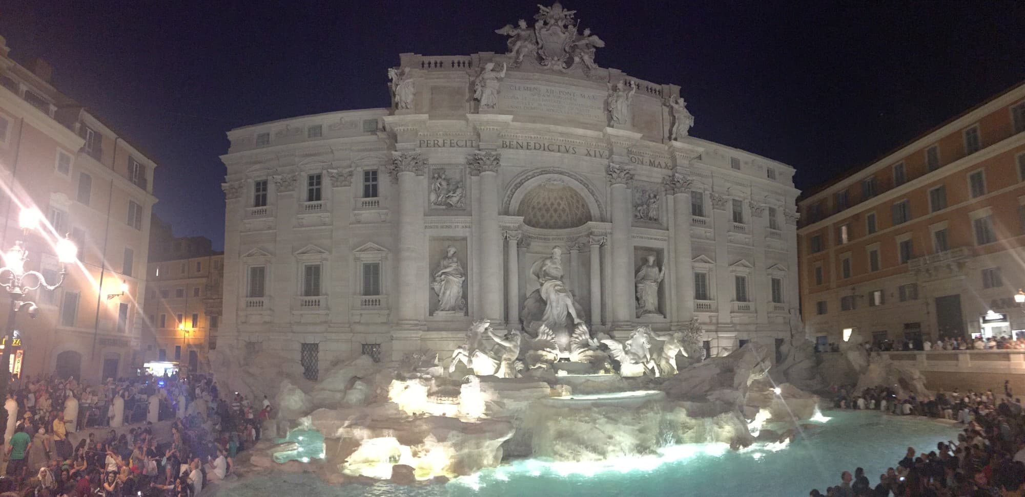 statue on the wall night view