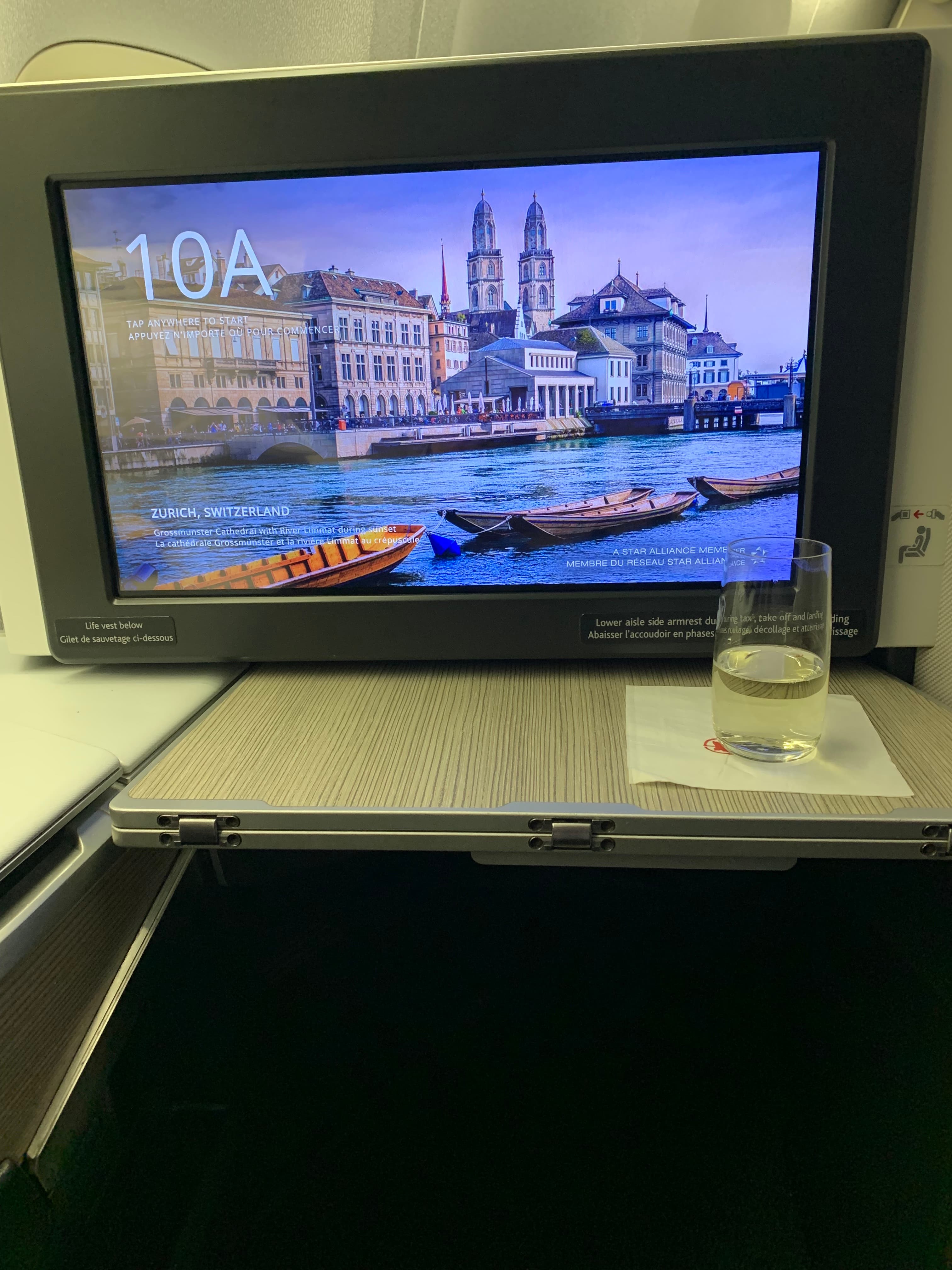 Piccture of LCD in Business Class to Zurich