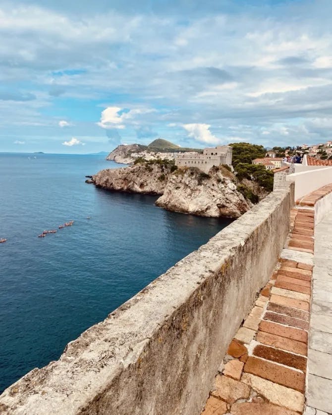 A beautiful view of sea along the Dubrovnik Wall