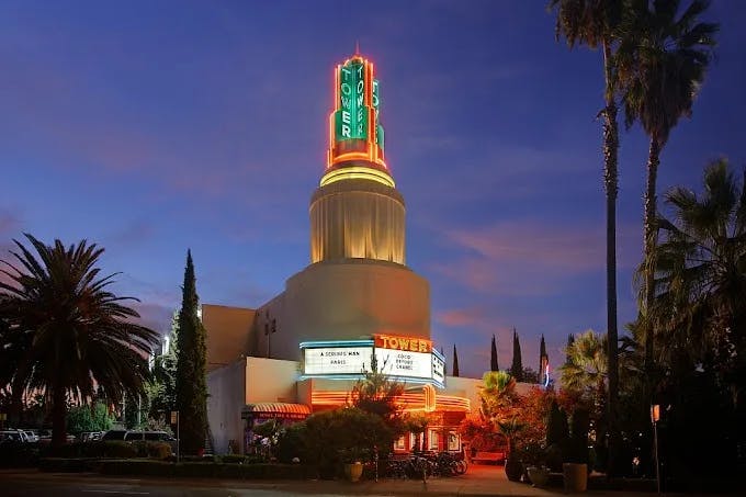 The Tower Theatre, built in 1938, is a Sacramento, California landmark.