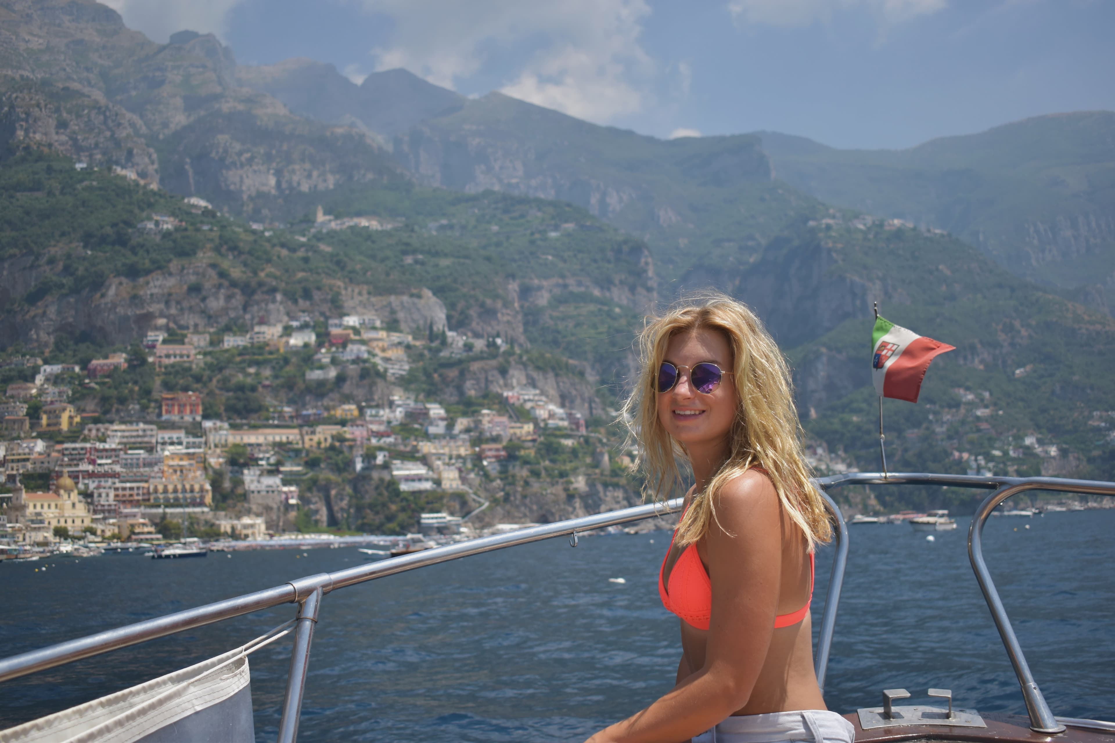Posing for a photo on the boat
