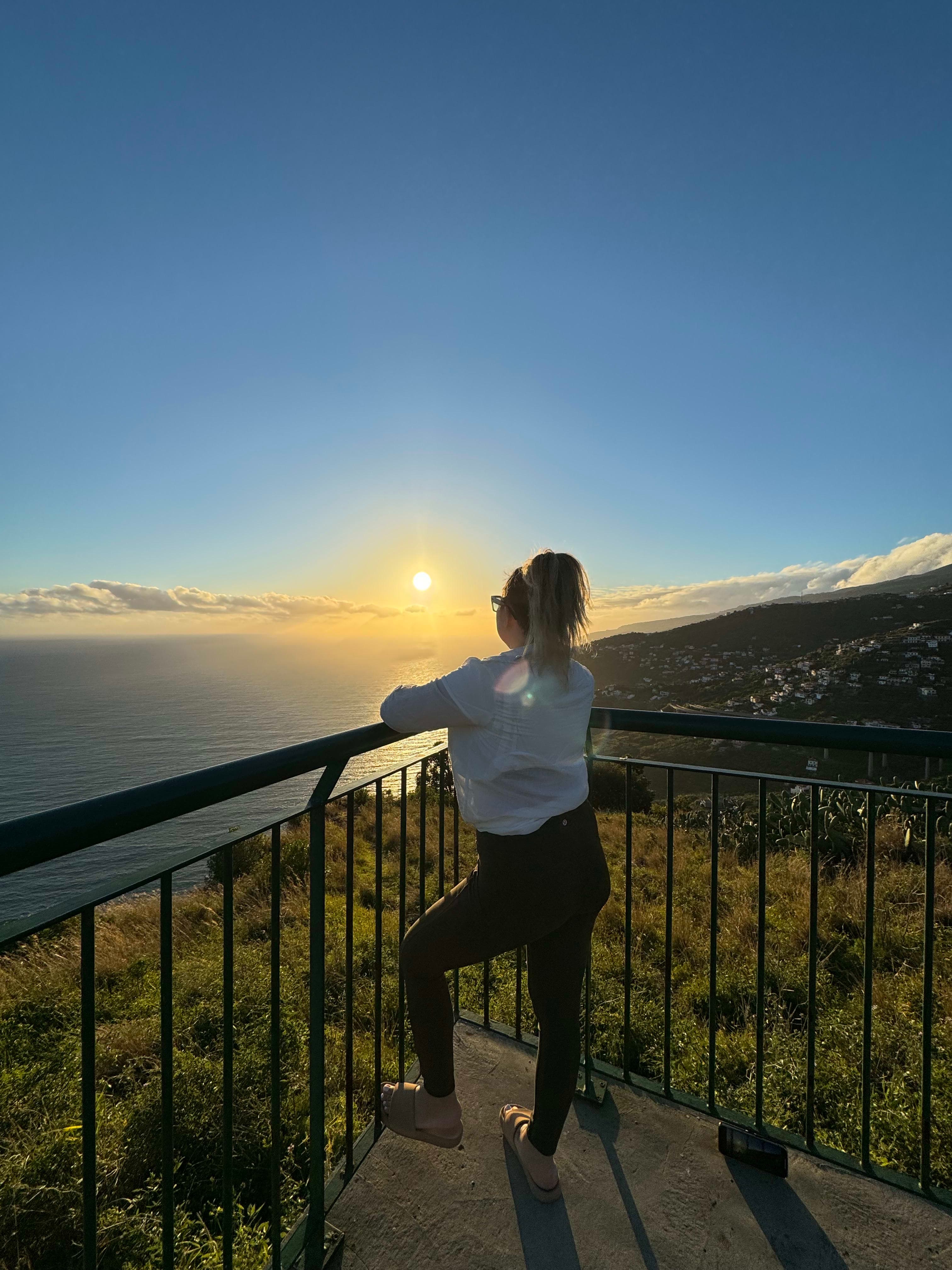 Looking at the view from the balcony