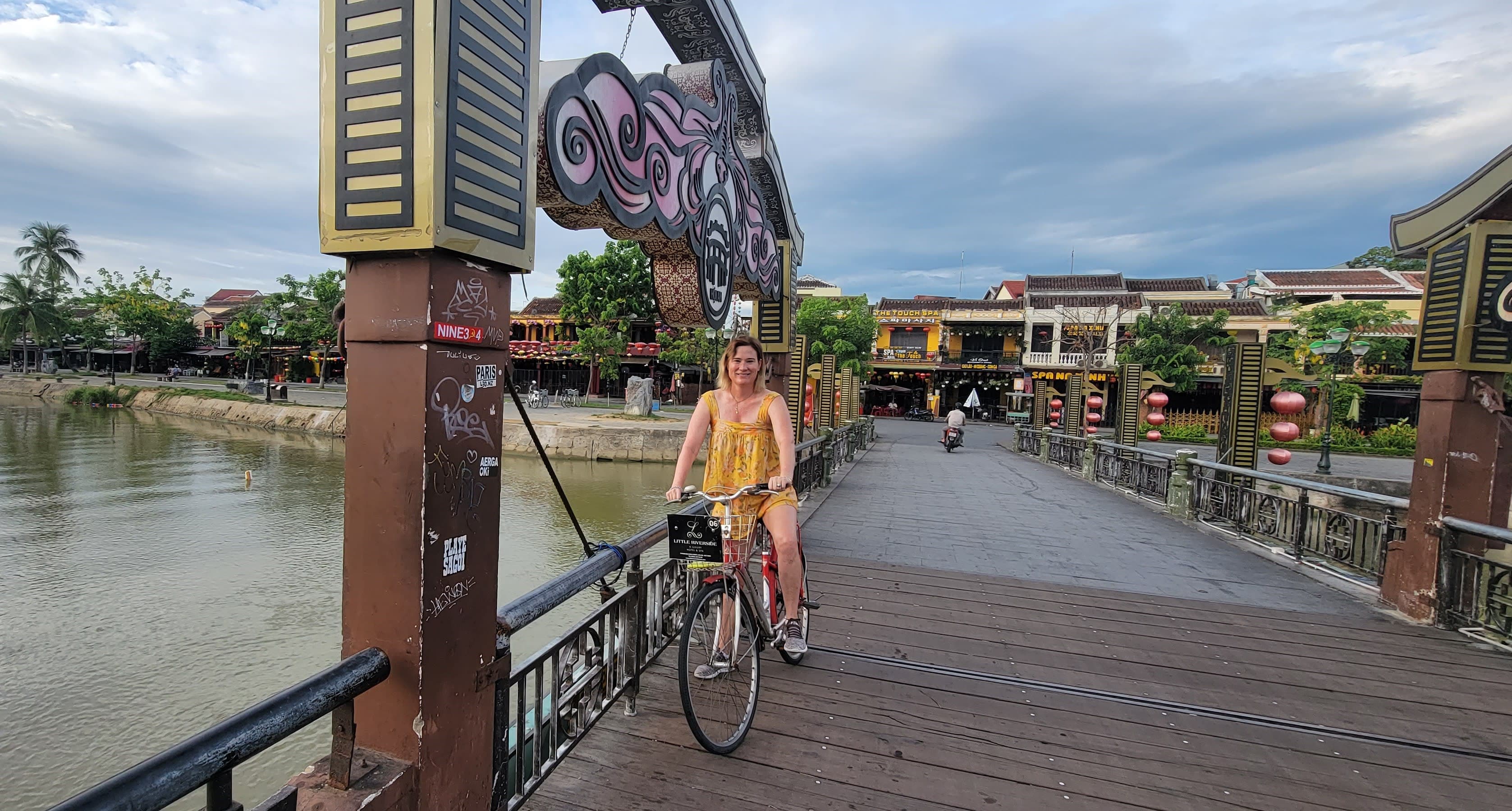 anne riding a bicycle