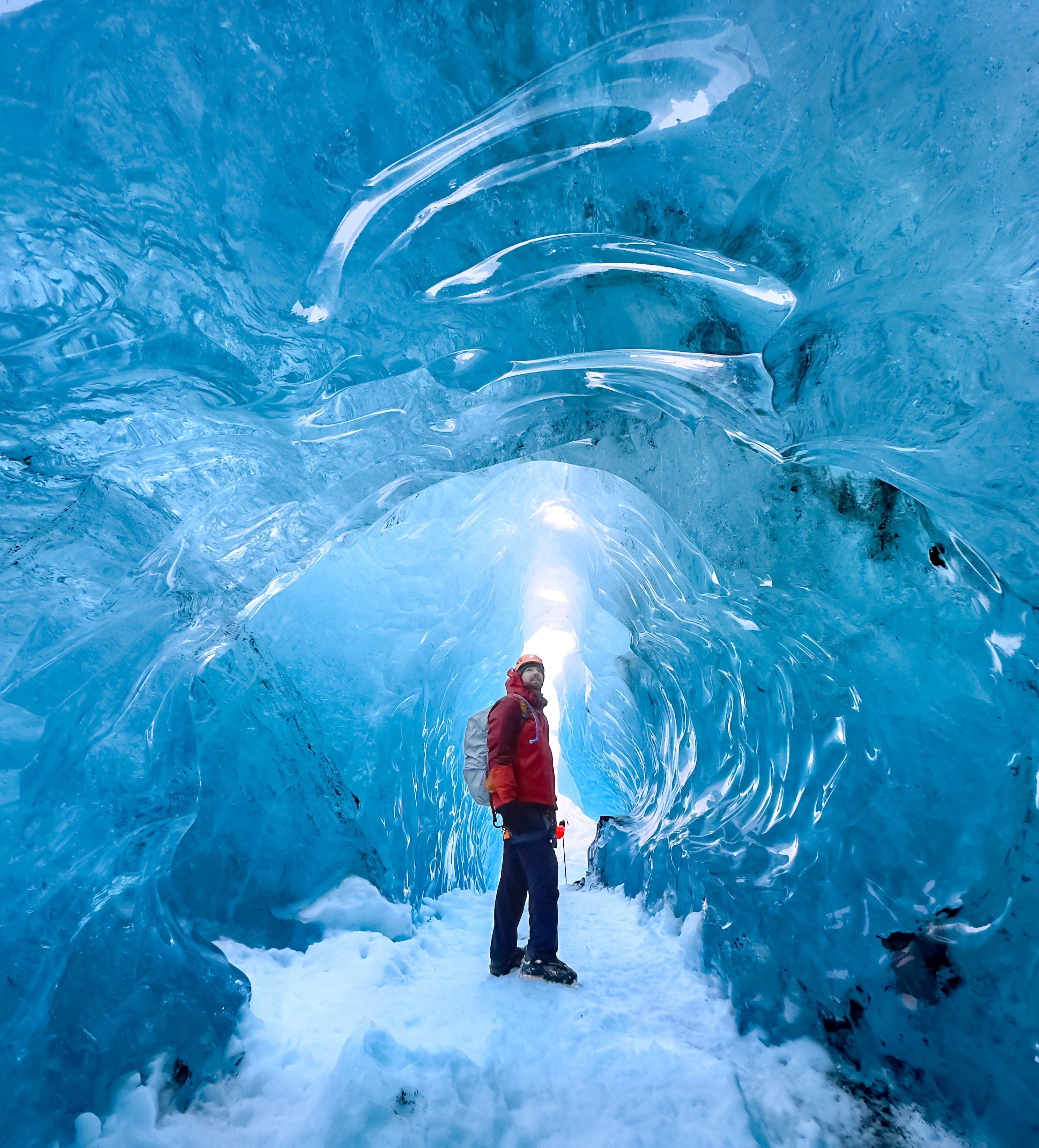 Picture of Wesley in ice cave
