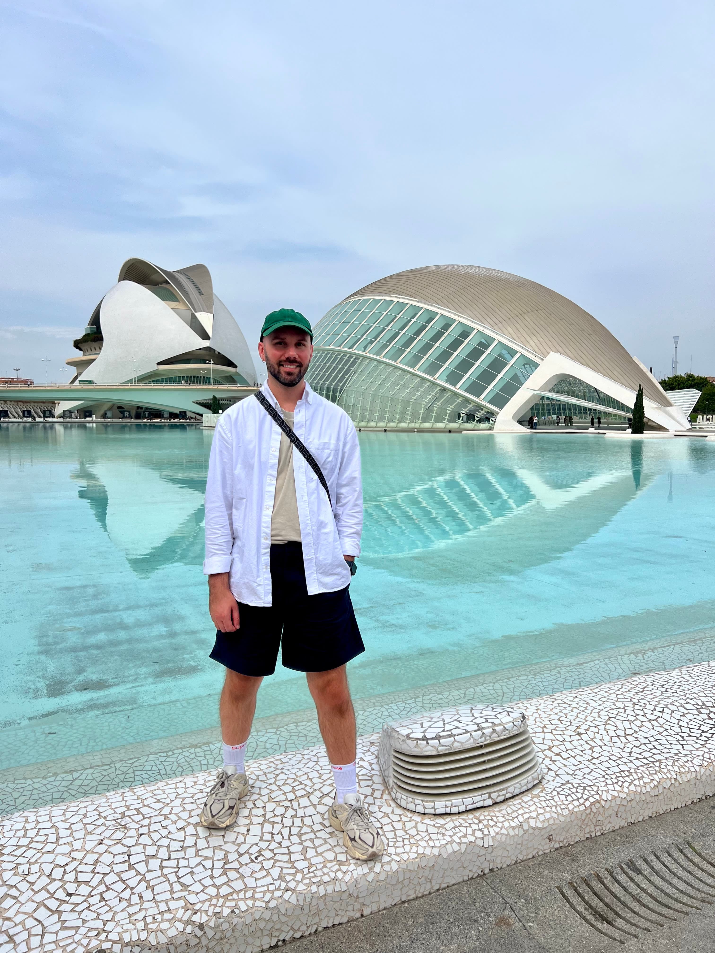 Posing for a photo in Valencia