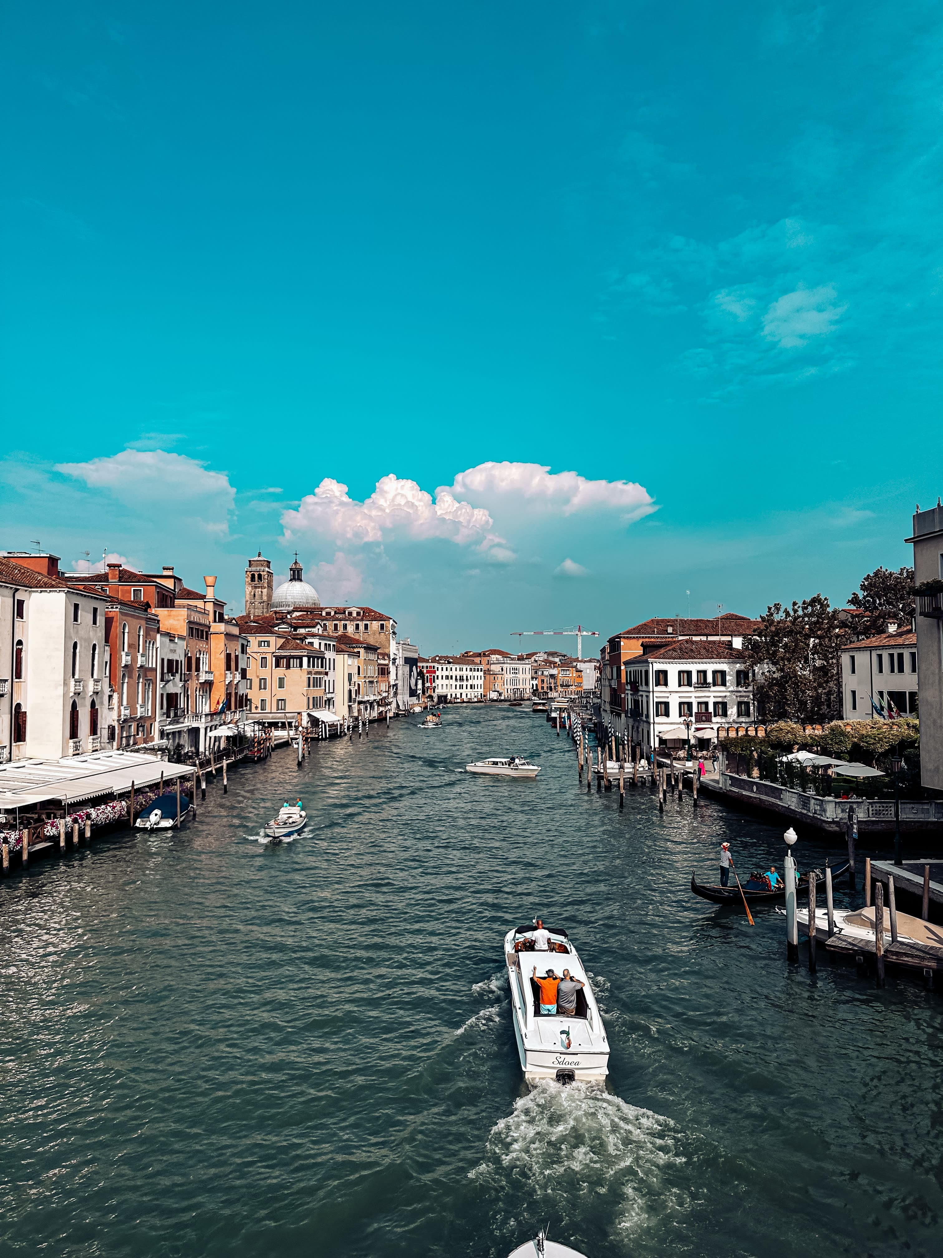 View of boat in Venice Canal