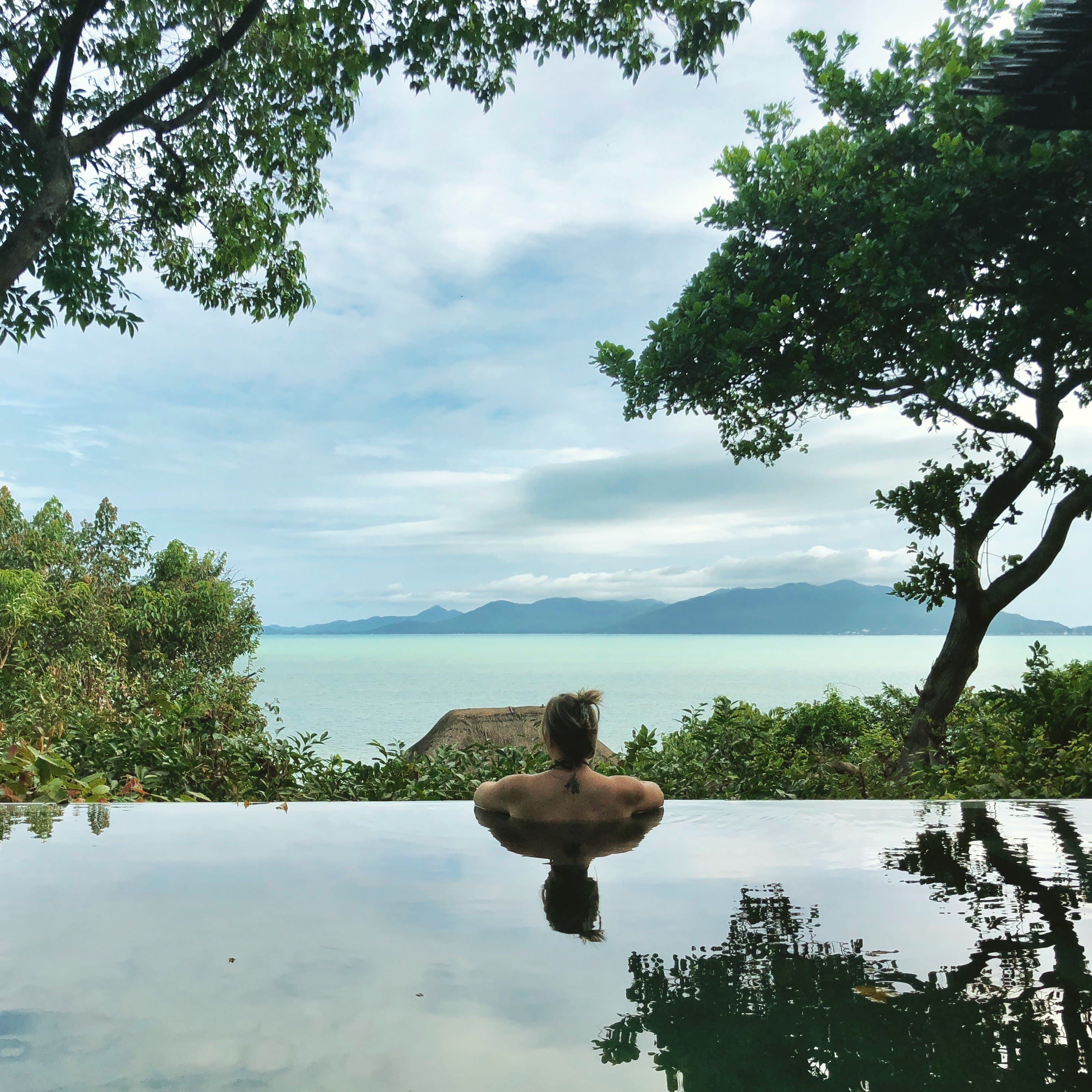 Looking at the views from the pool