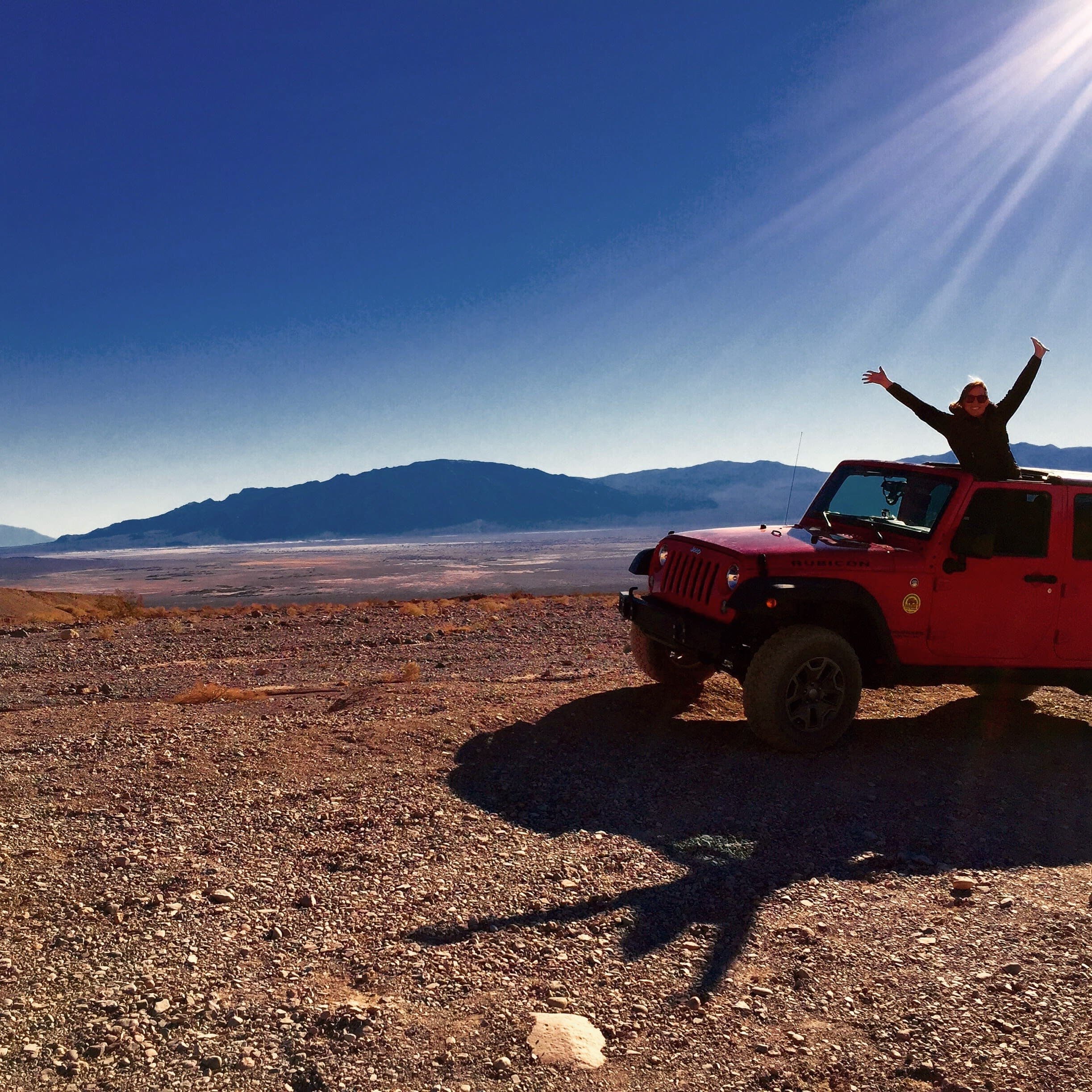 Off-roading in a jeep