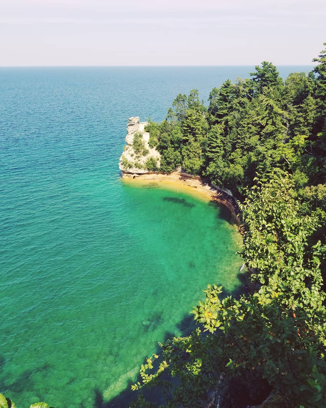 Beautiful view of the clear green water of the sea