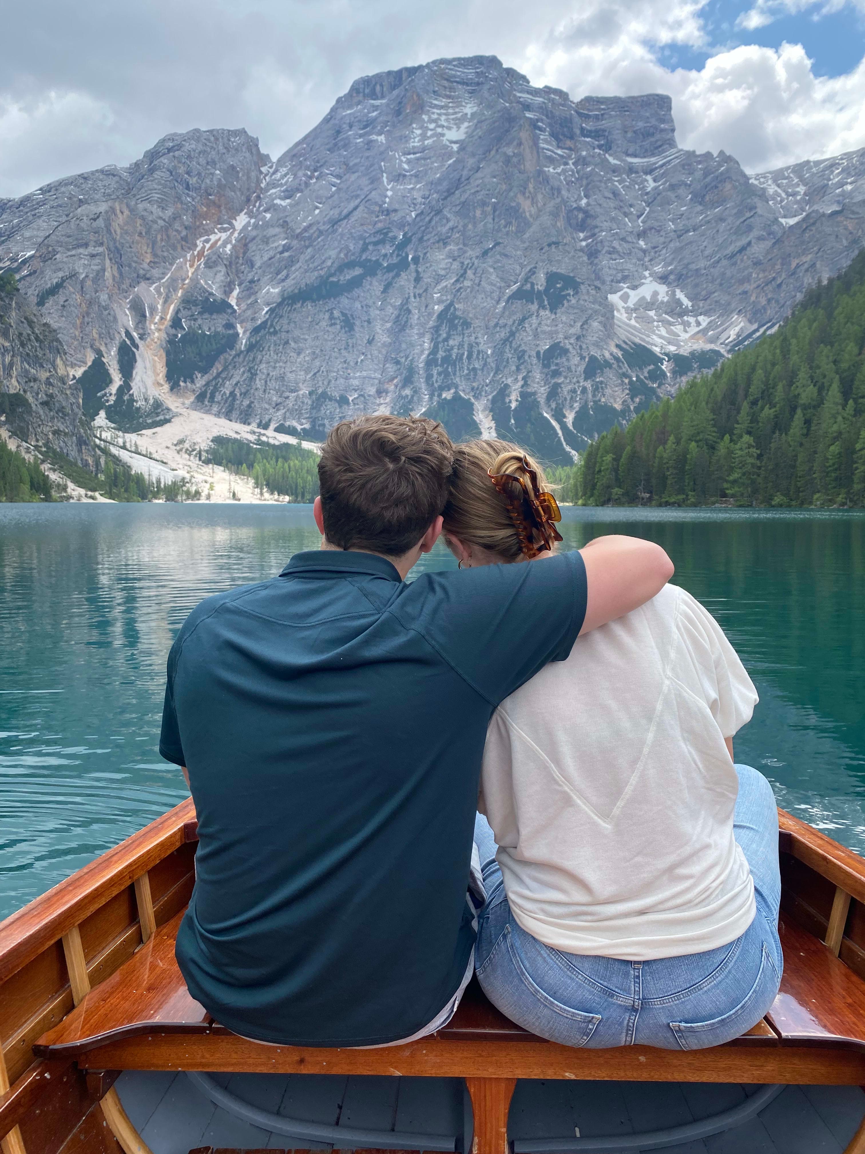 Beautiful view of Pragser Wildsee lake