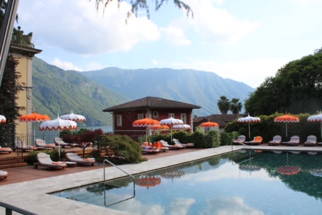 Beautiful pool view of Hotel Grand Tremezzo