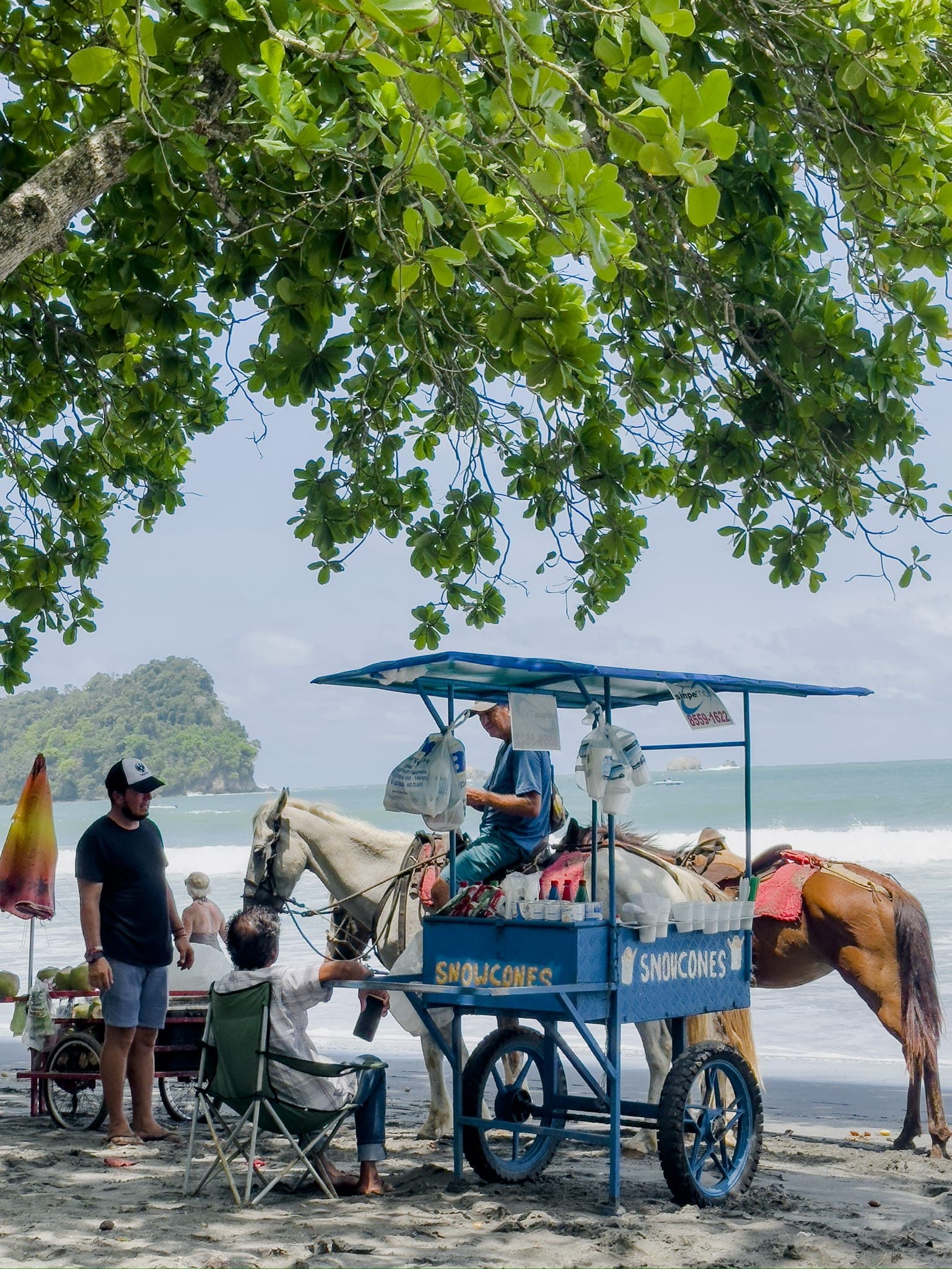 Street vendor selling snow cones