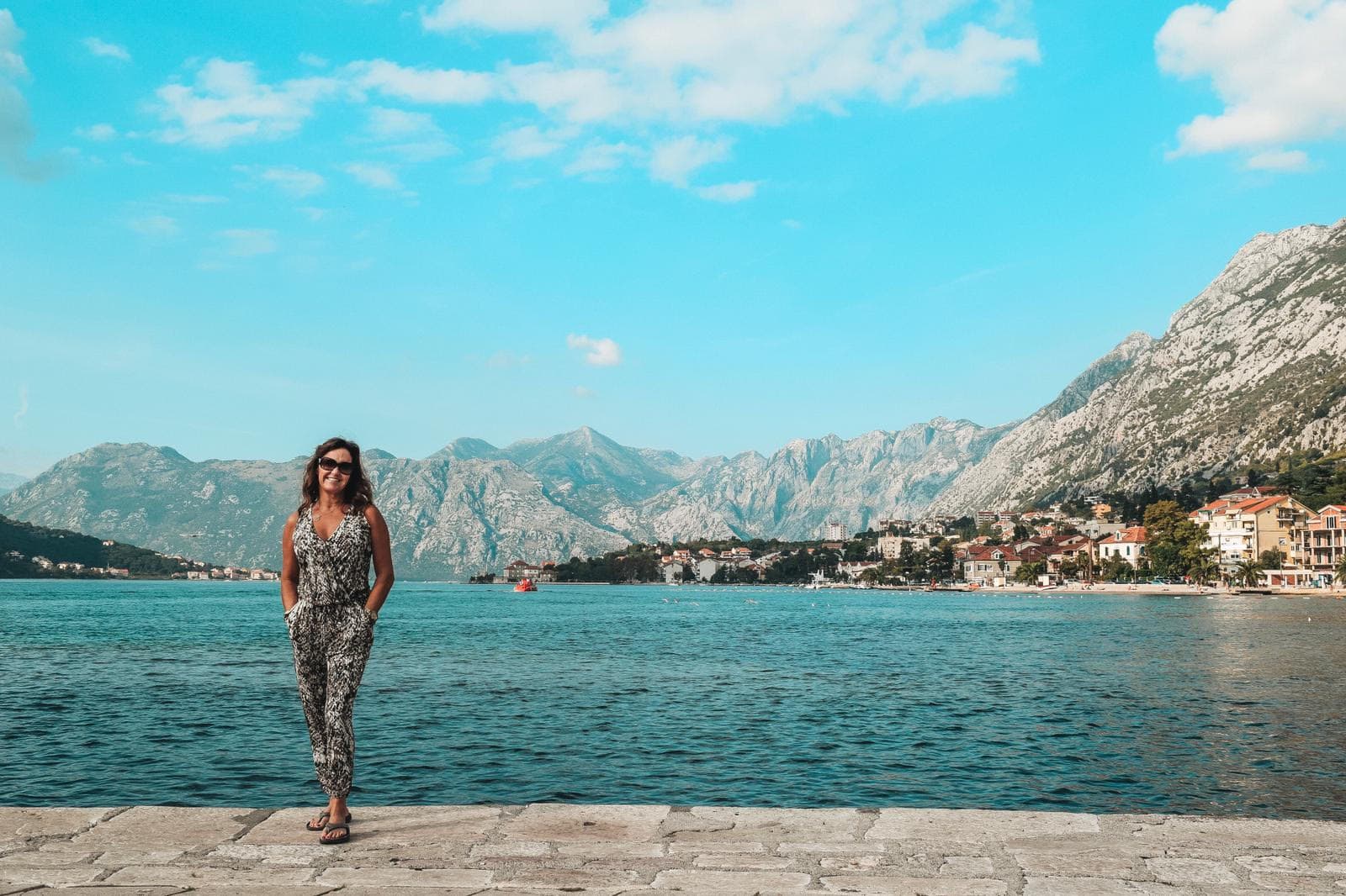 Picture of Marianne with beautiful mountains and lake view