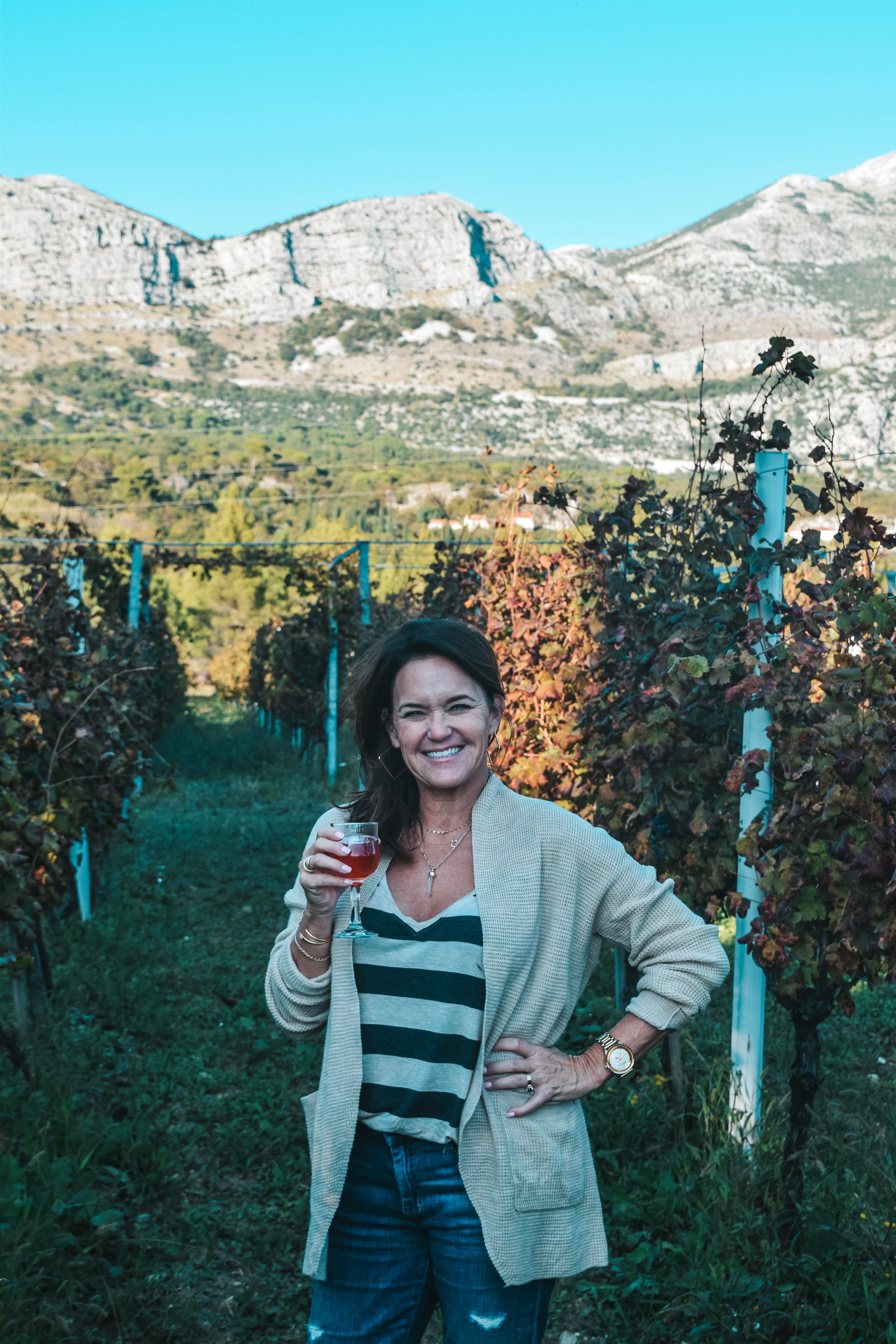 Picture of Marianne having a drink