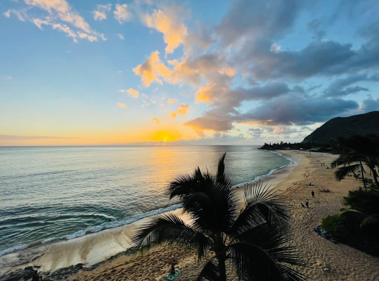 Beautiful view of the beach at sunset