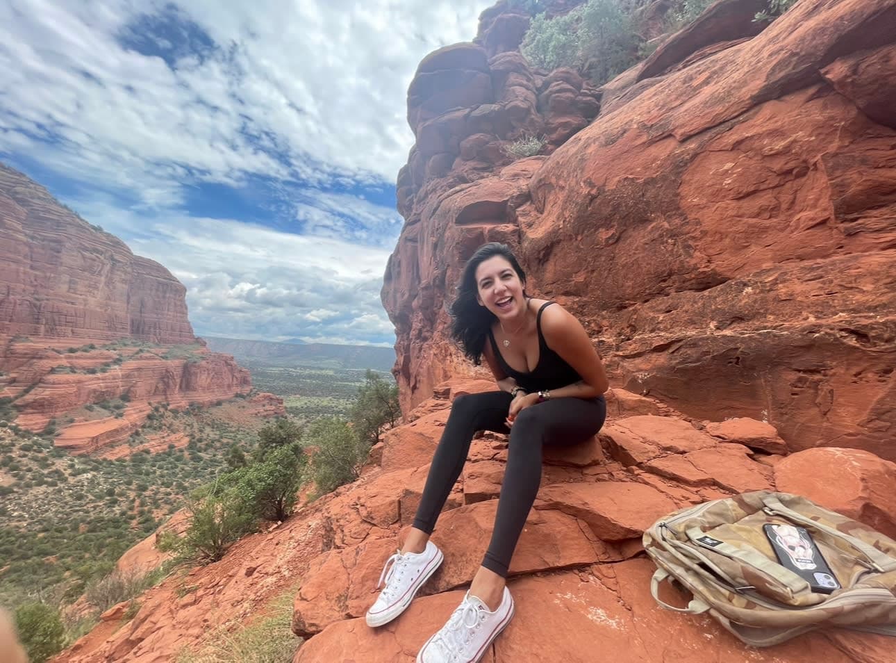 Taking a break on the hike in Coconino National Forest