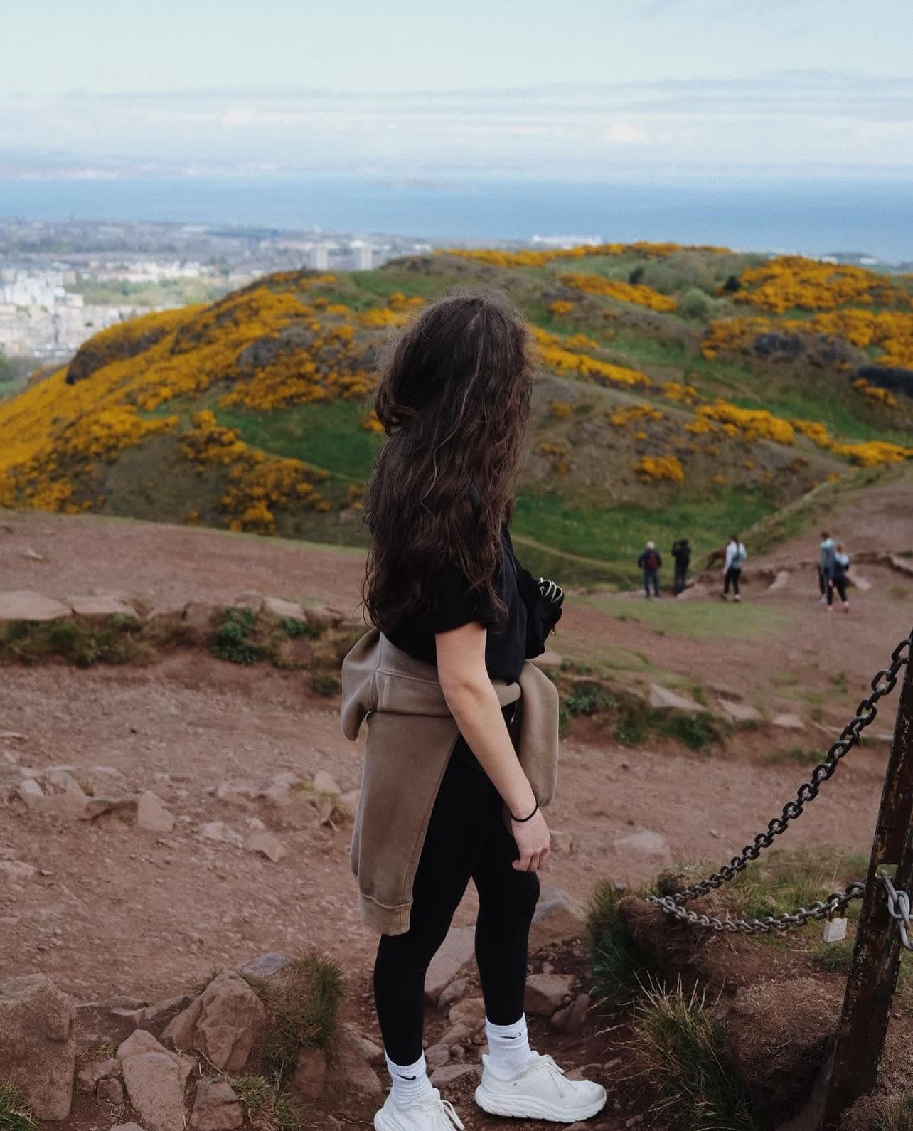 Taking a break to enjoy the view during hiking on the trail