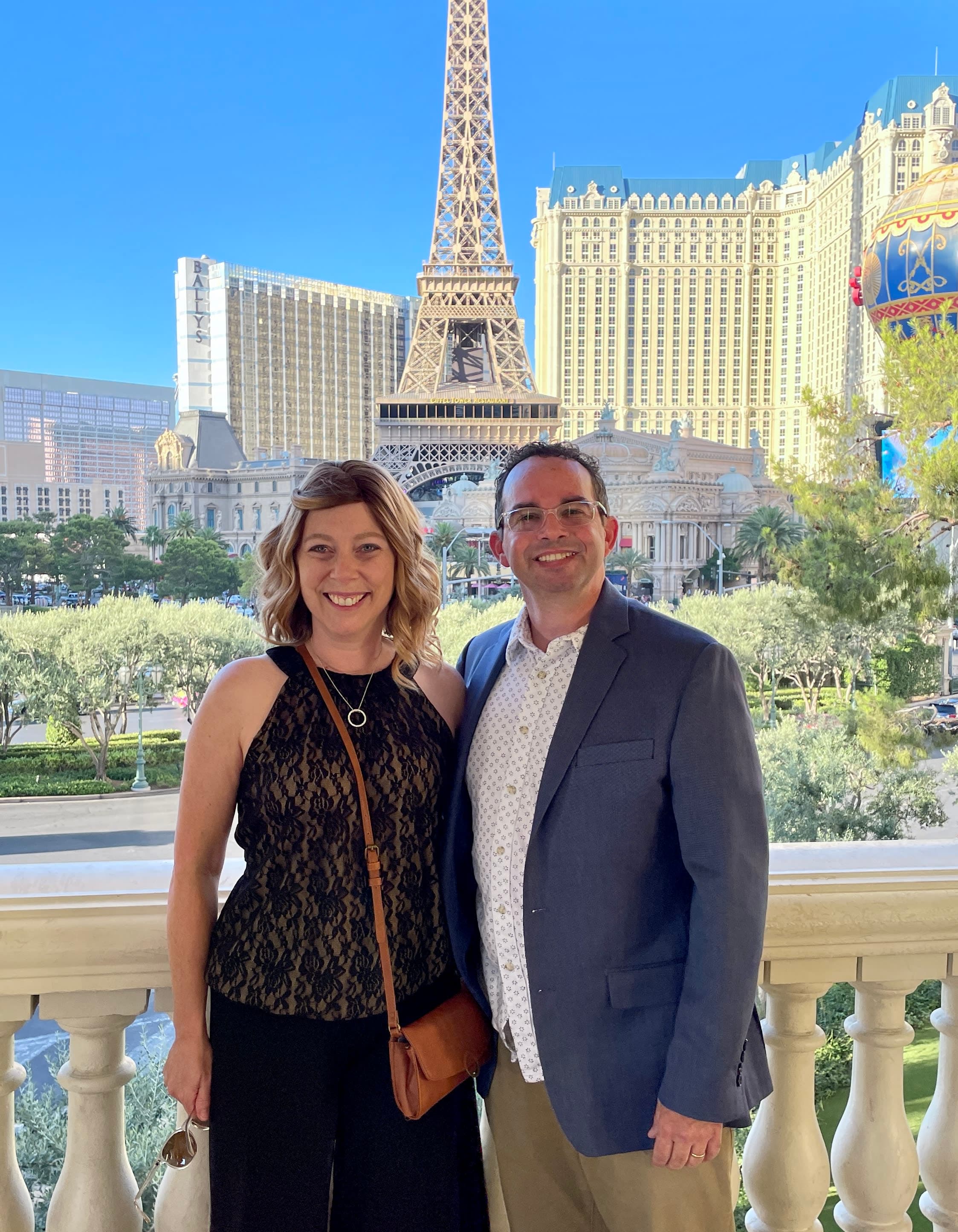 Picture of Micah with Eiffel Tower Las Vegas in view