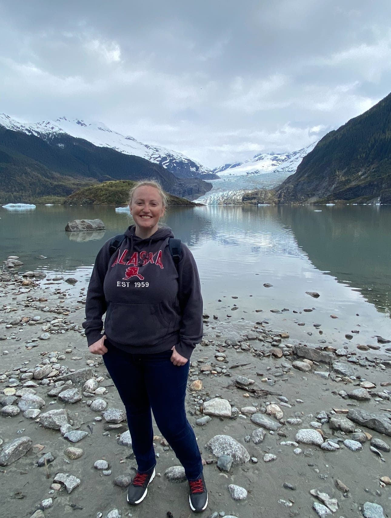 Picture of Taylor with lake view