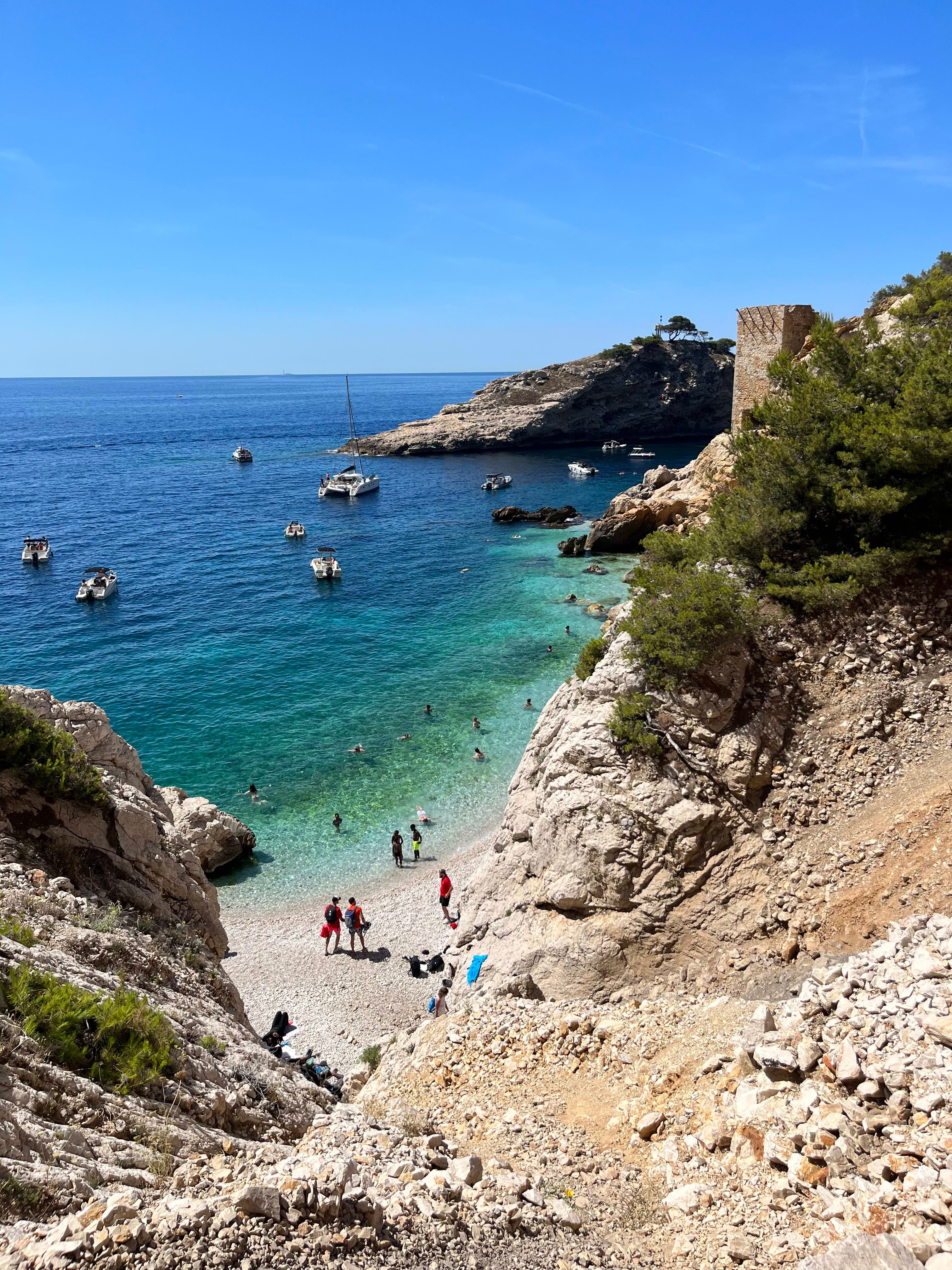 View of people on the beach