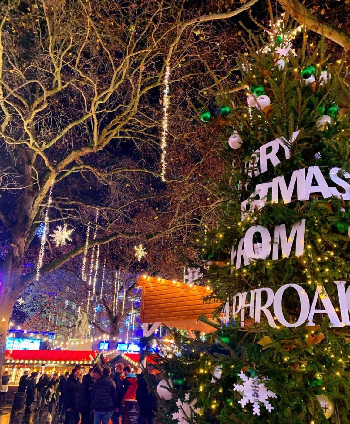 Christmas celebration in city