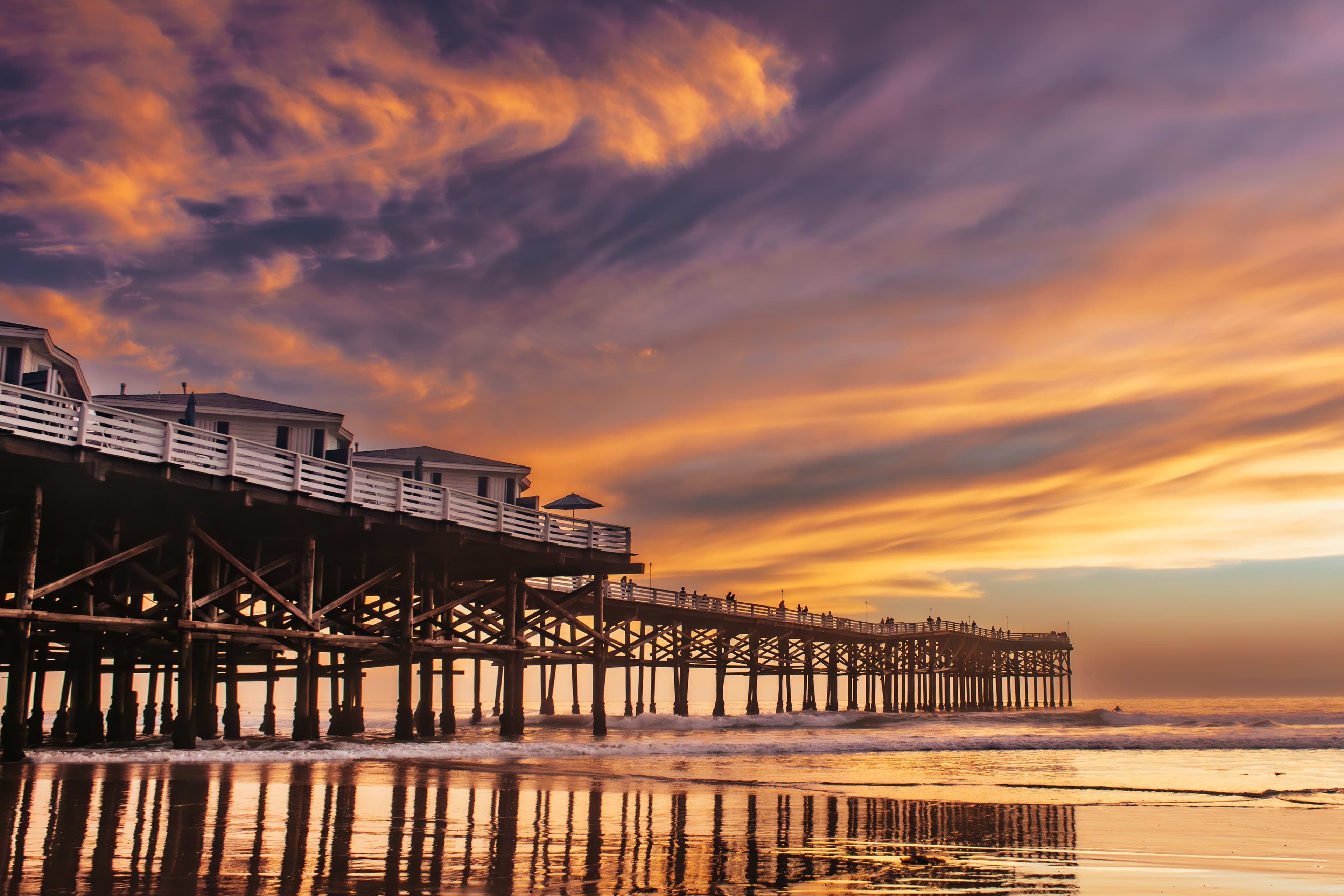 Beautiful view of sunset at Crystal Pier