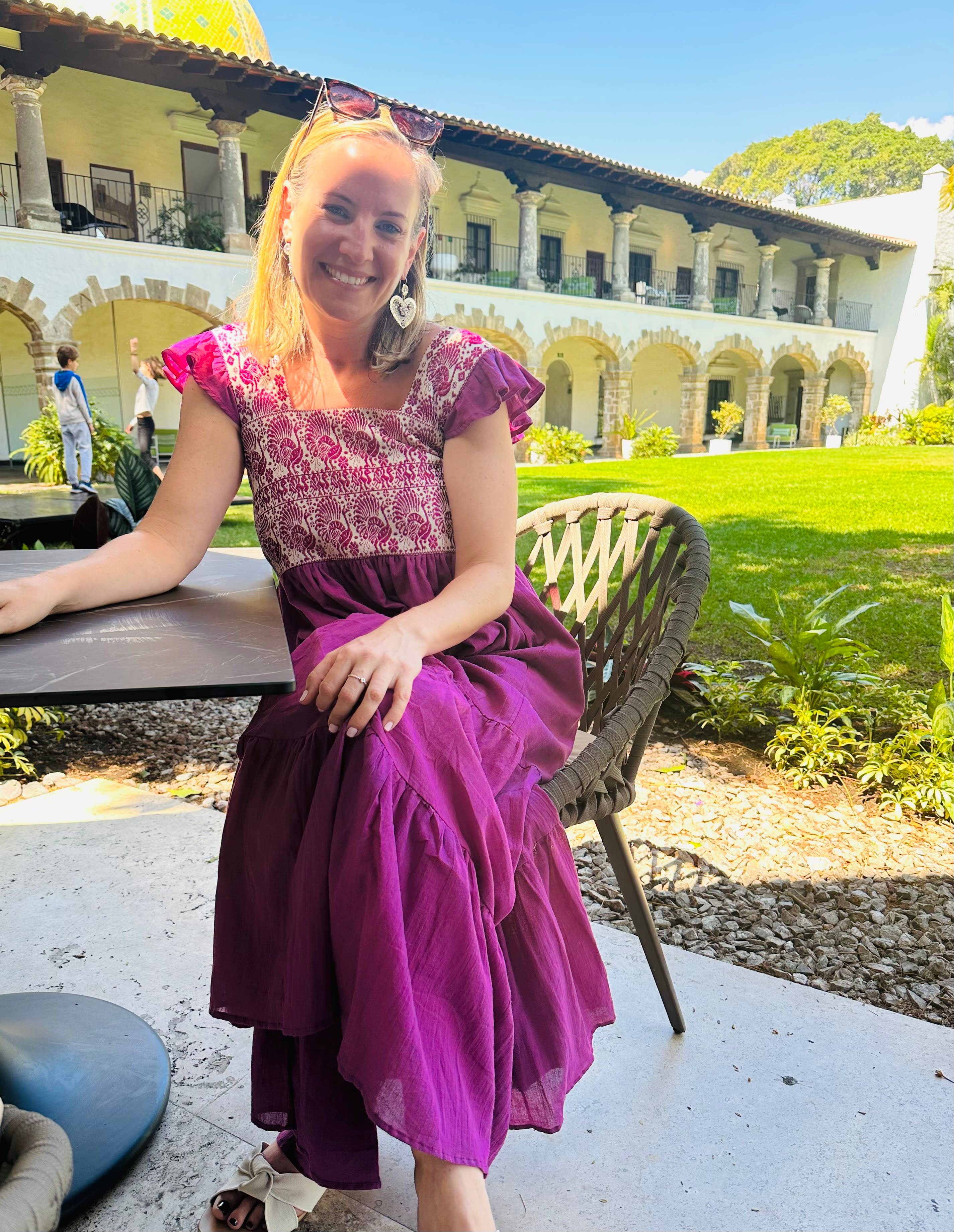 Sitting on a chair in the garden on a nice sunny day
