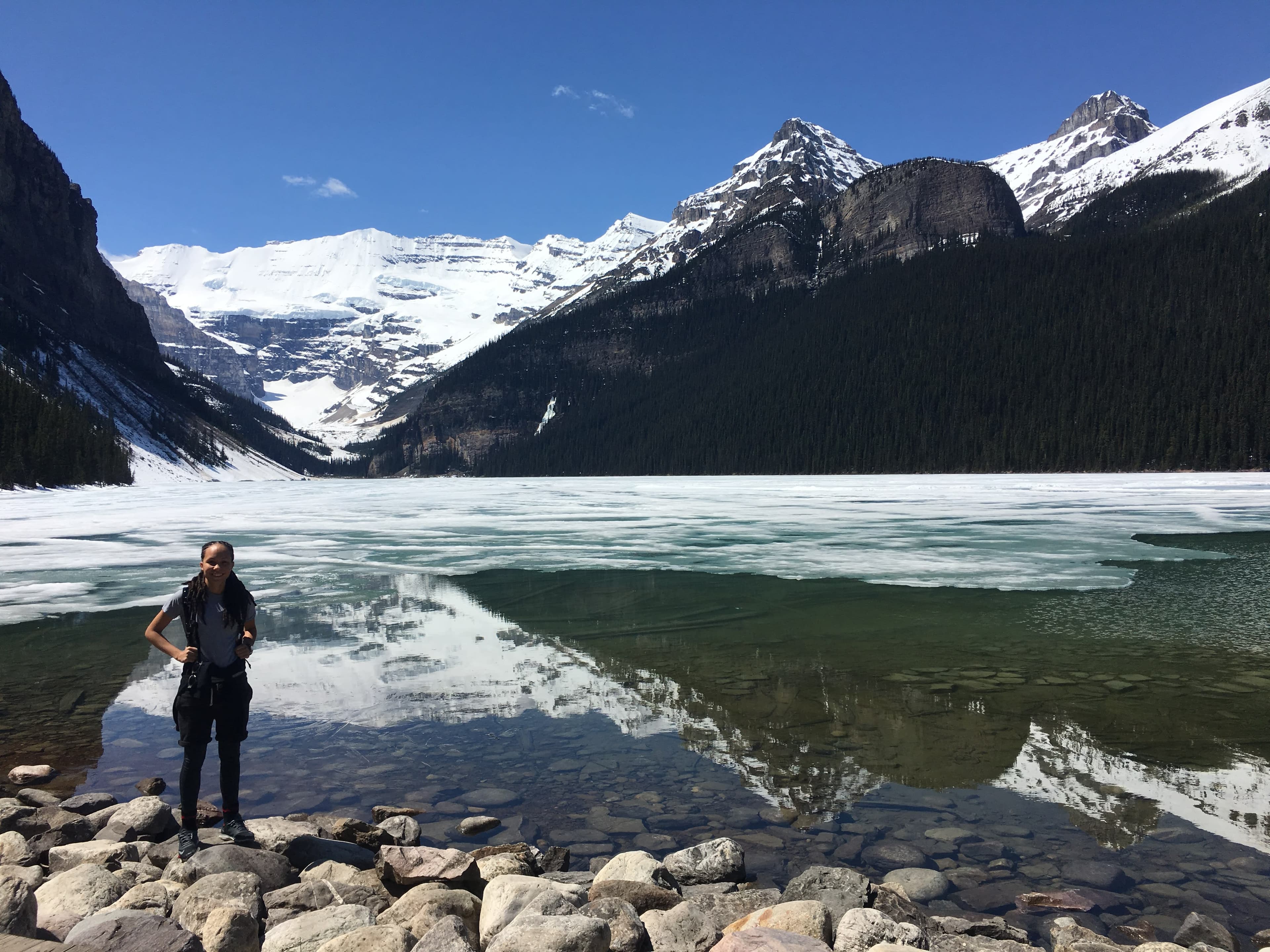 Beautiful view of lake and mountains
