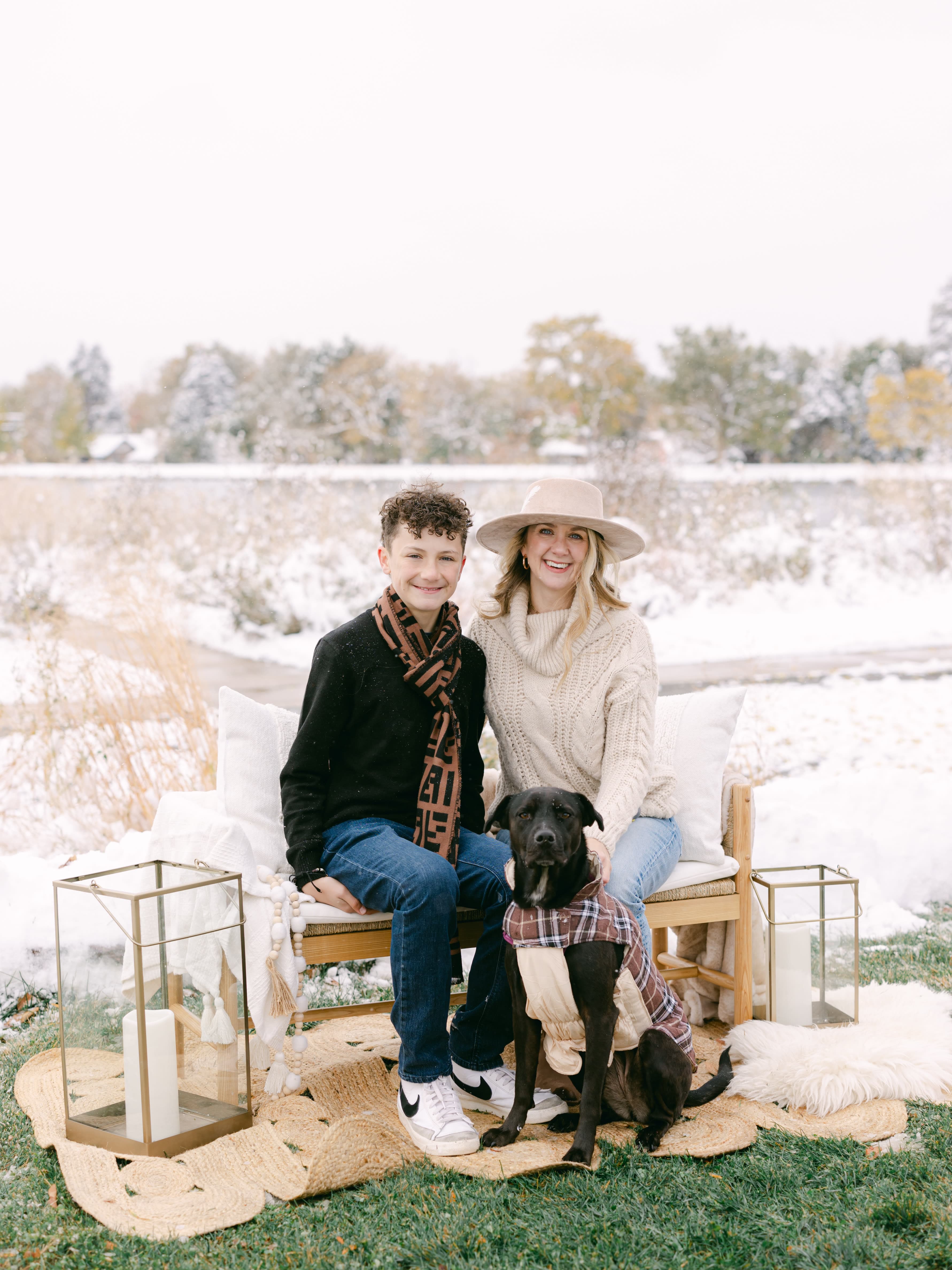 Picture of Jennifer with kid and dog