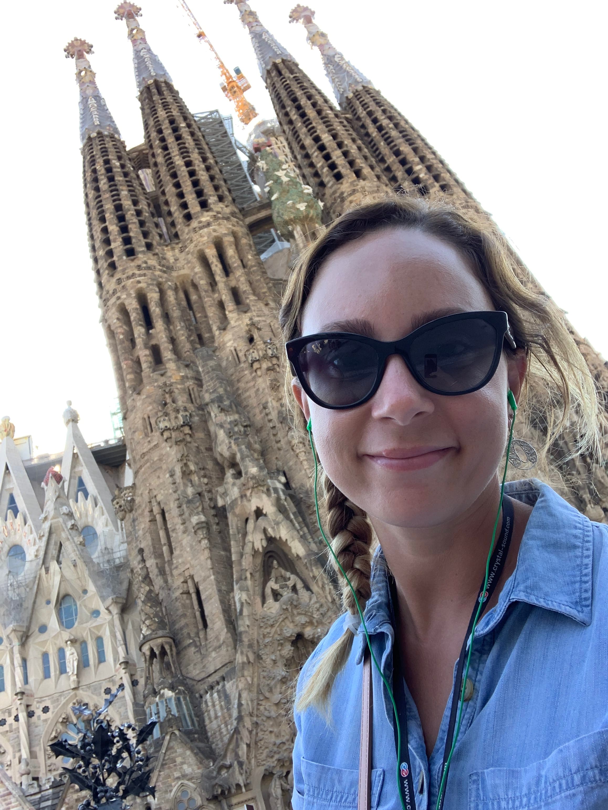 Megan in front of the Sagrada Familia.