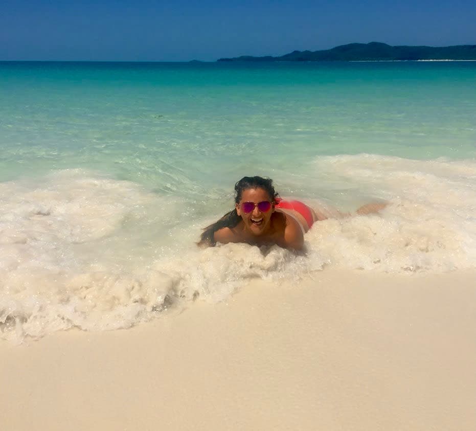 Picture of Katie on beach in water