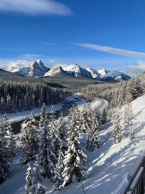 BEautiful view of Banff National Park in snow