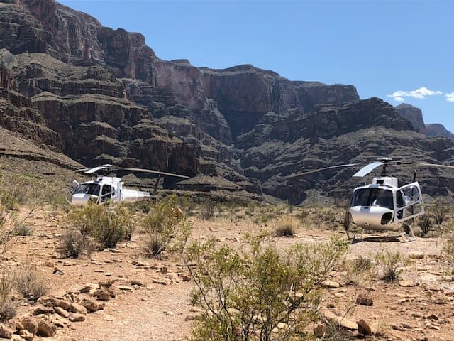 Picture of two helicopters
