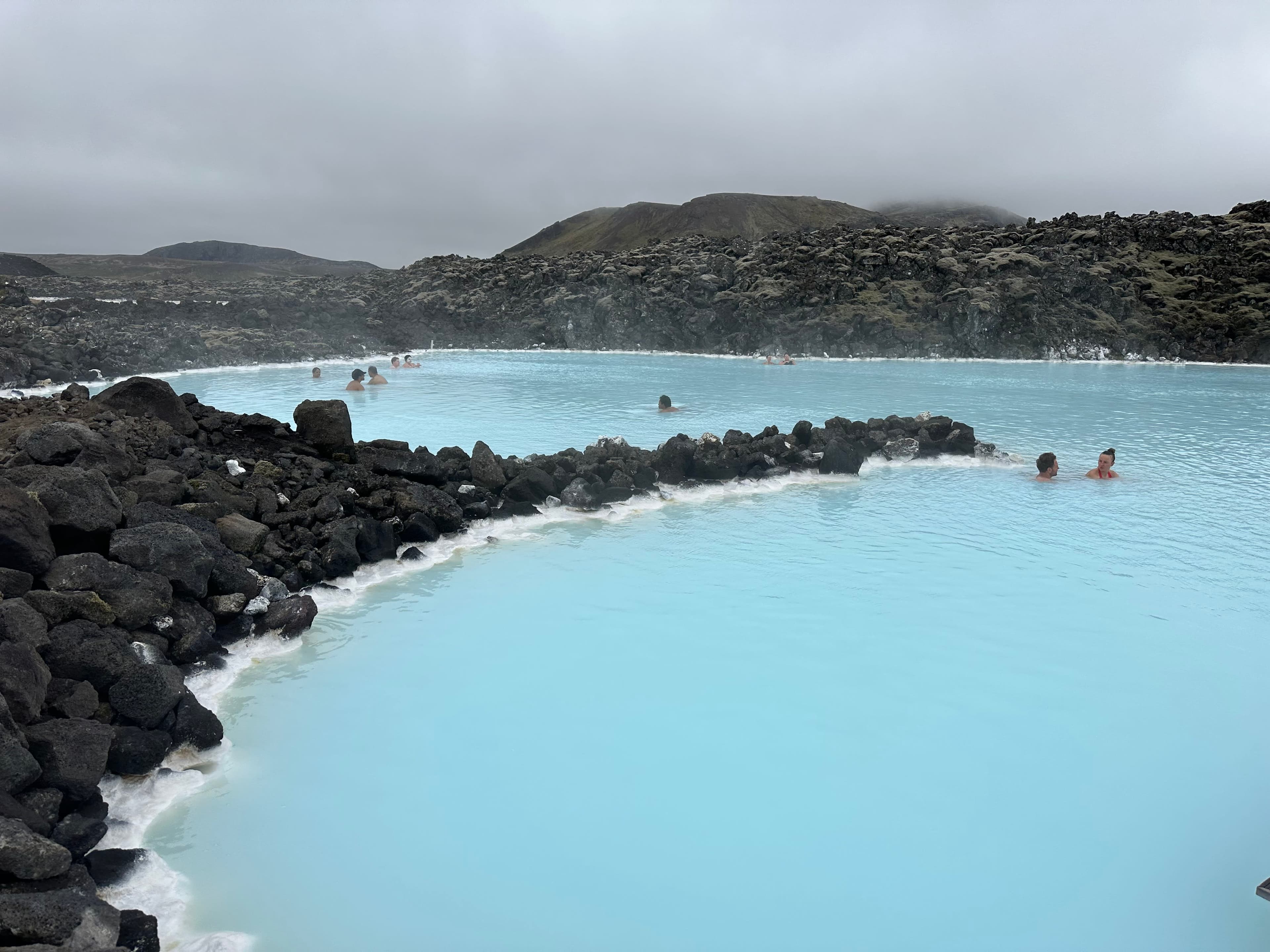 Beautiful view of Iceland’s Blue Lagoon mostly empty on a cloudy day