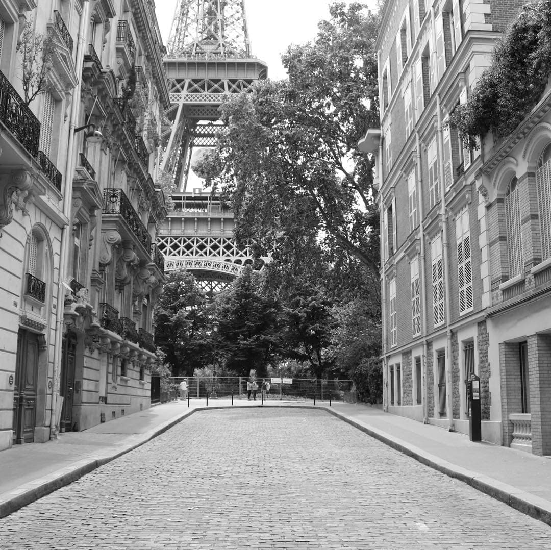 eiffel tower from the old town in paris