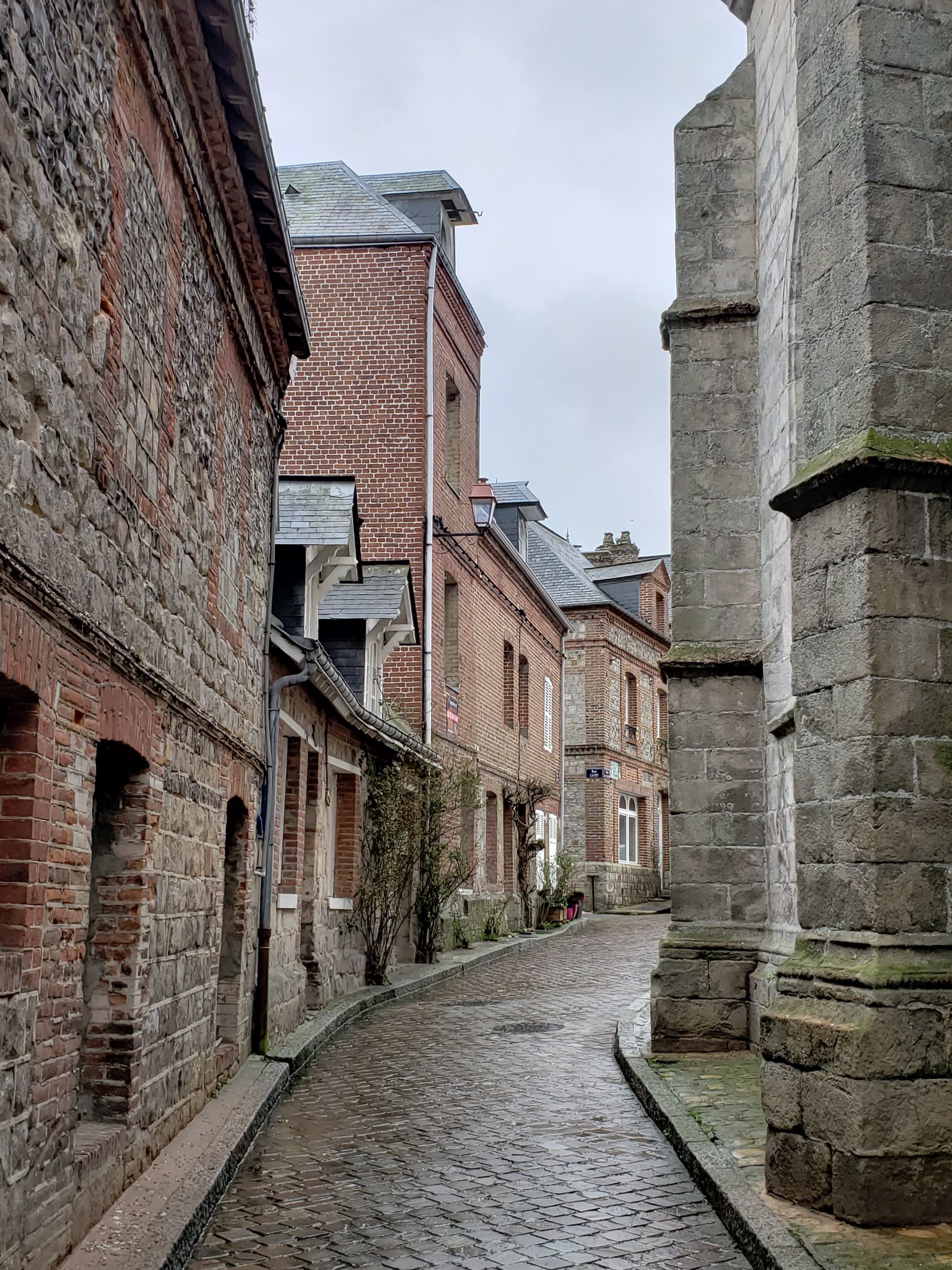 A beautiful street in Veules les Roses Normandy France