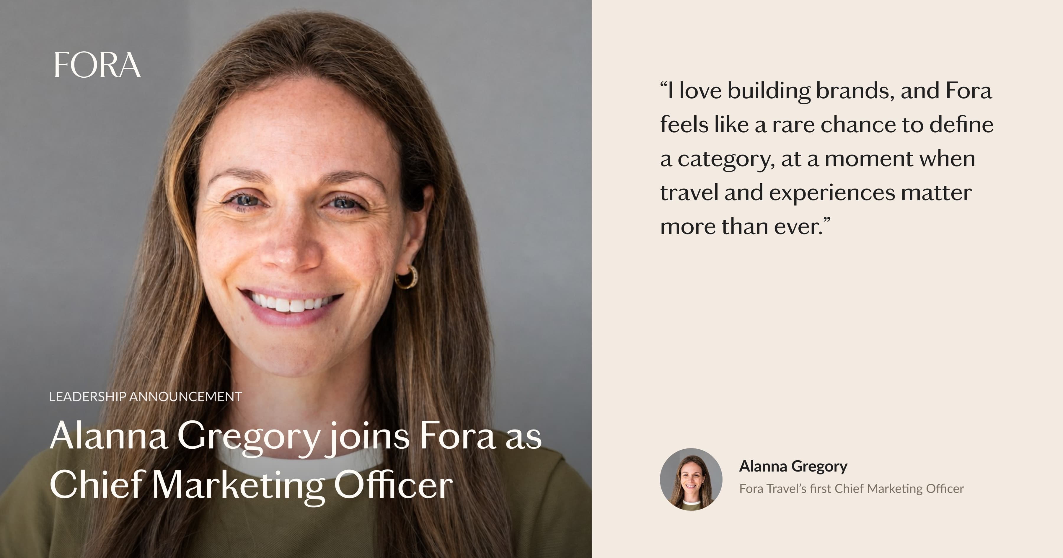 Fora Announces Alanna Gregory as First Chief Marketing Officer