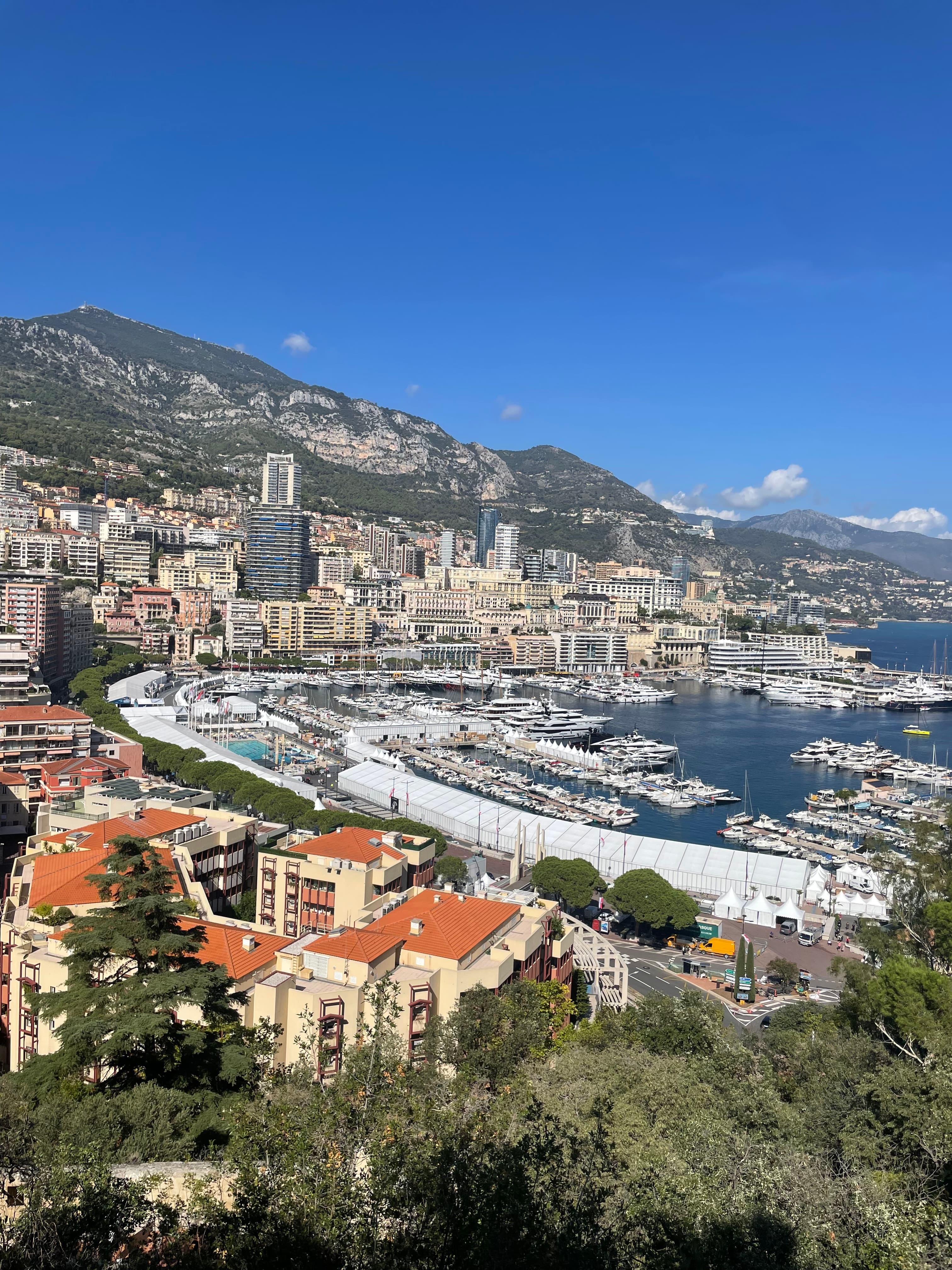 View of a city from the sky during the daytime.