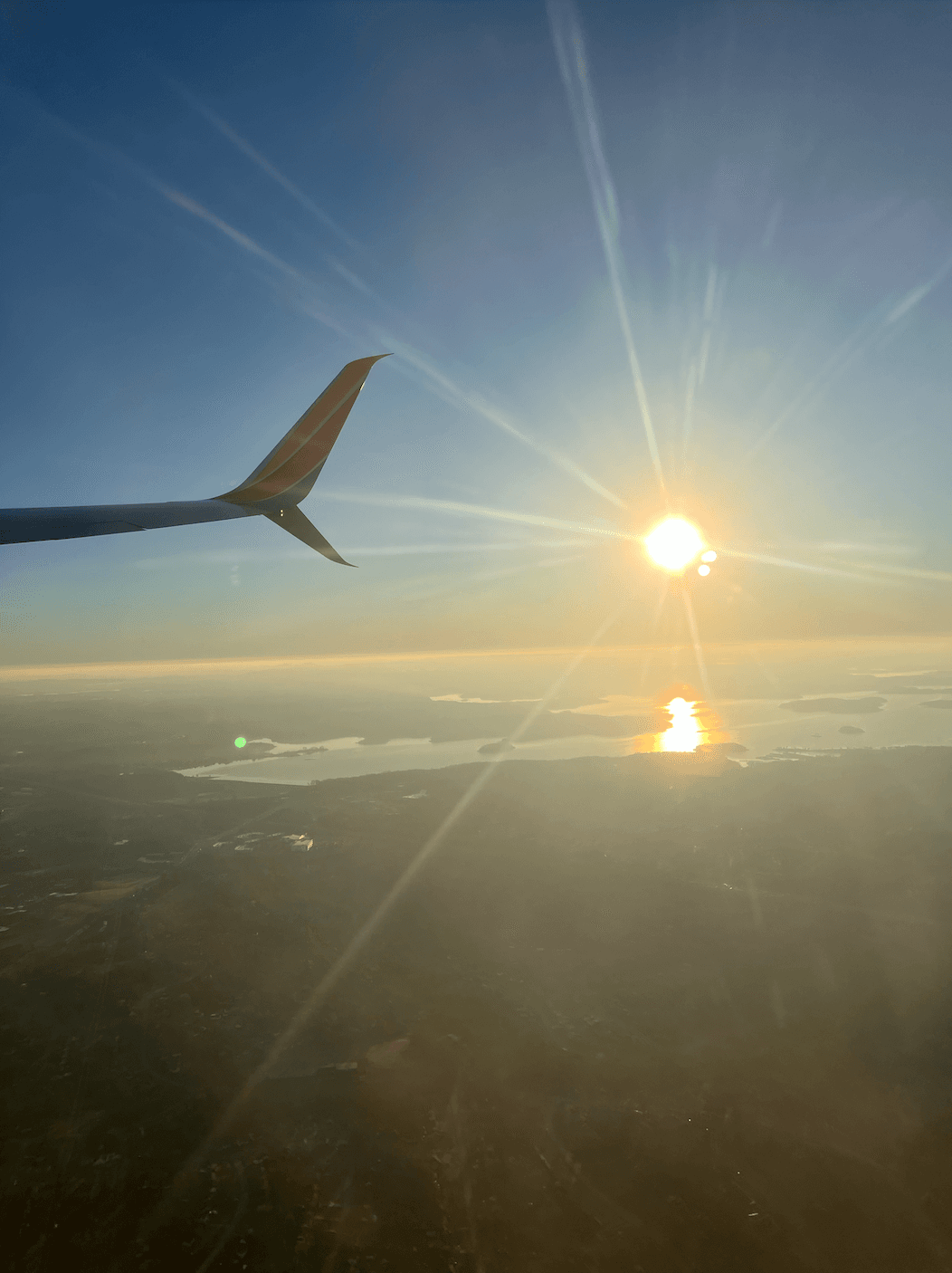 Sunset view from a plane.