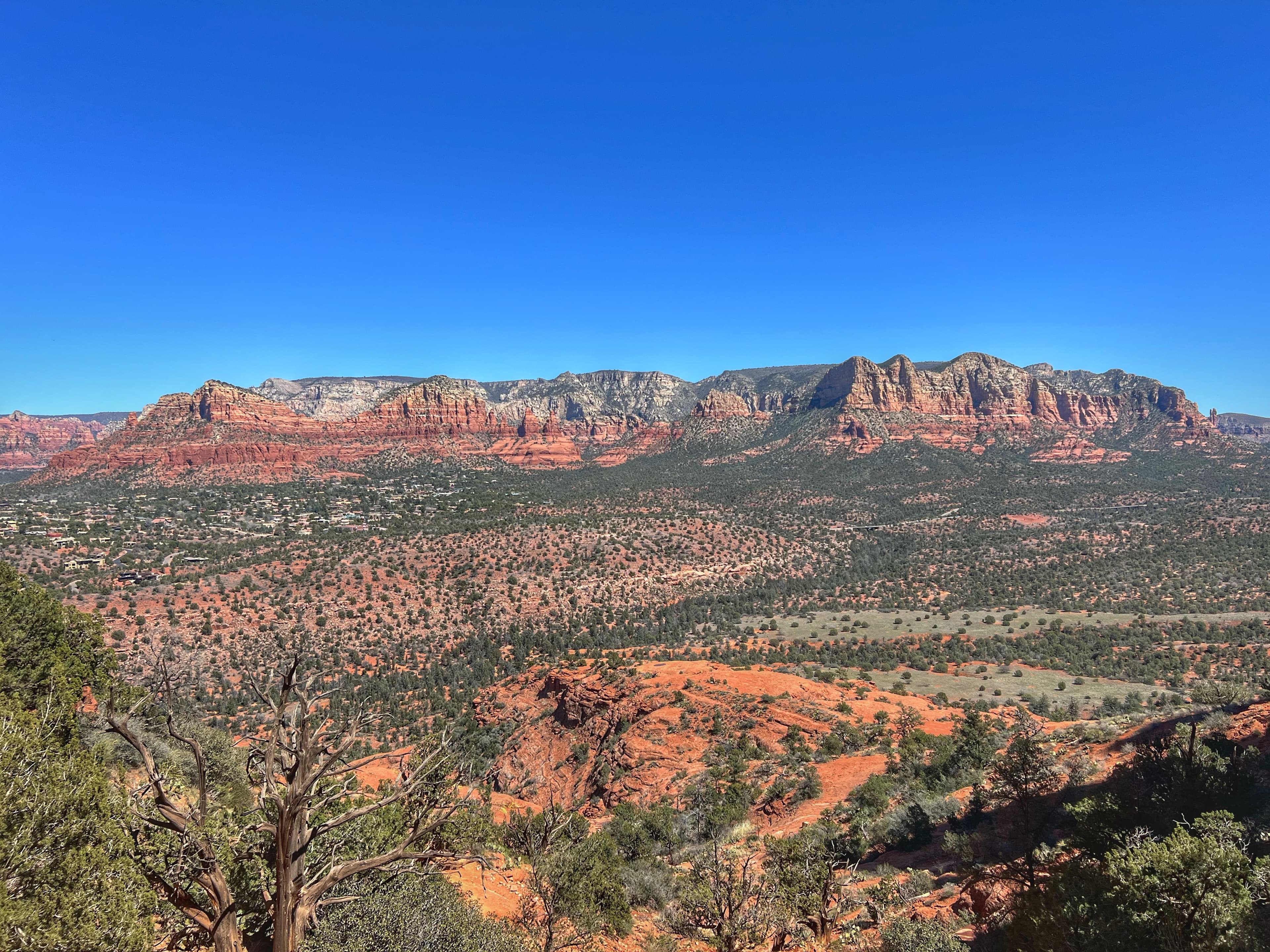 View of a beautiful red rock valley in Sedona, AZ on a sunny day