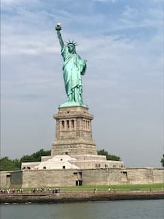 The Statue of Liberty from afar.