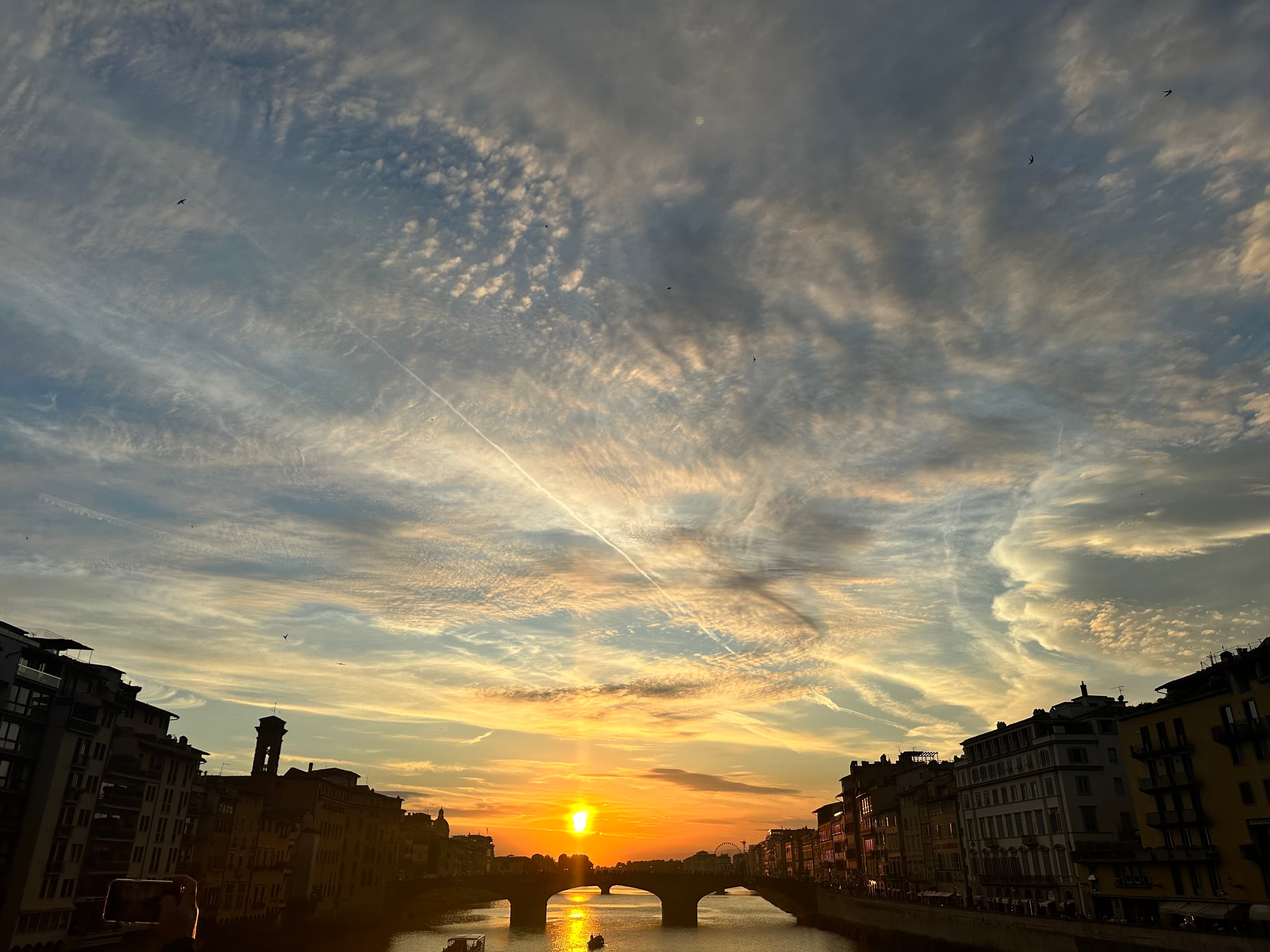 View of a sunset over a body of water.