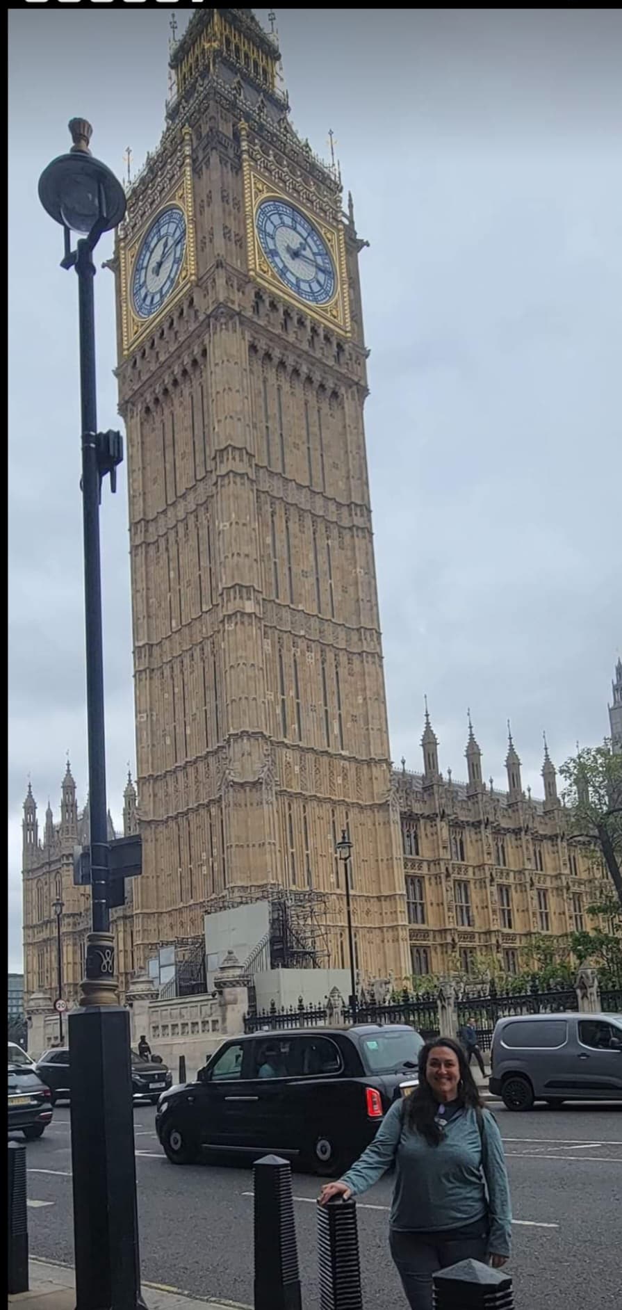 View of Big Ben in London on a cloudy day