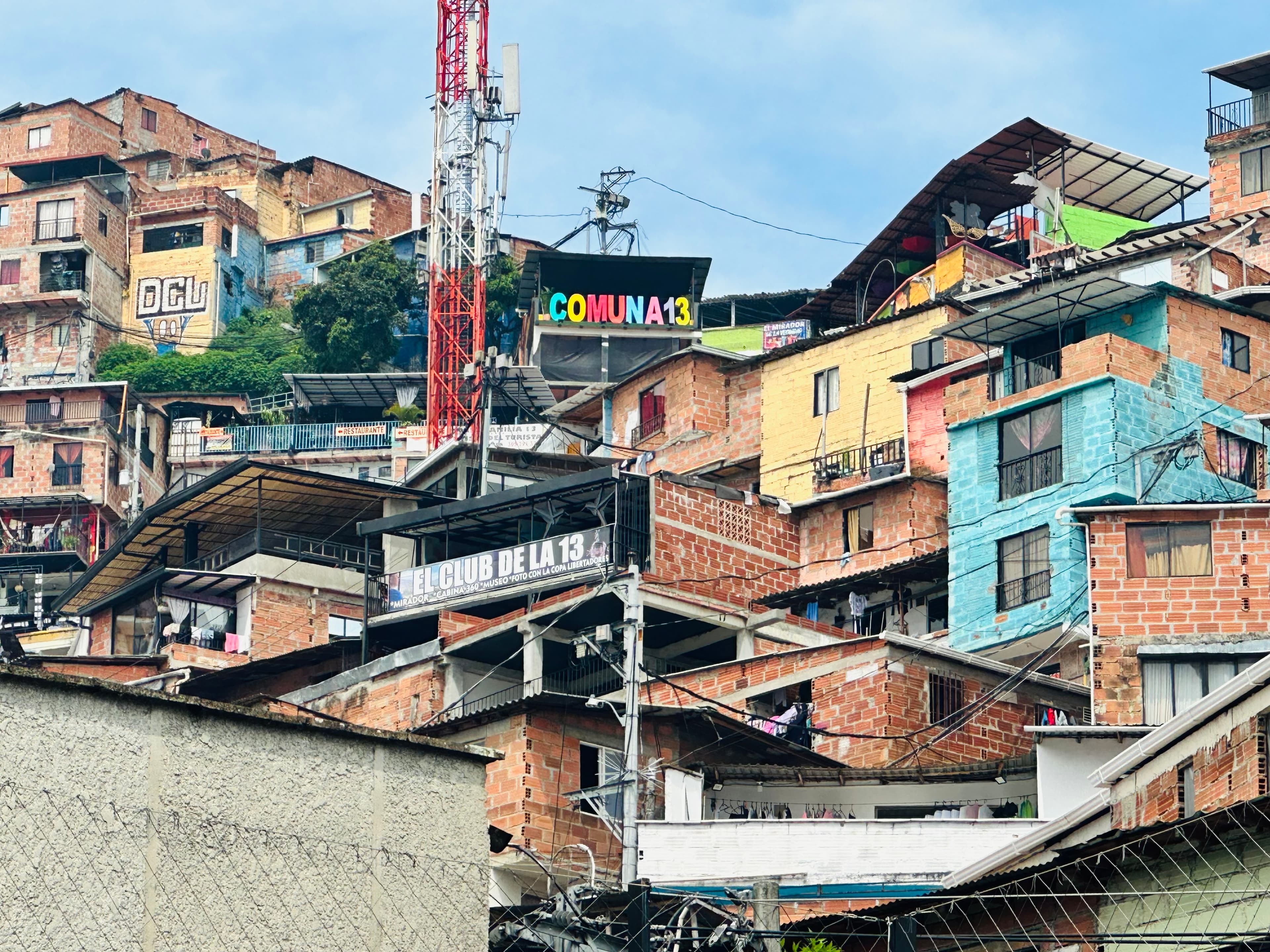 An image of colorful houses during the day.