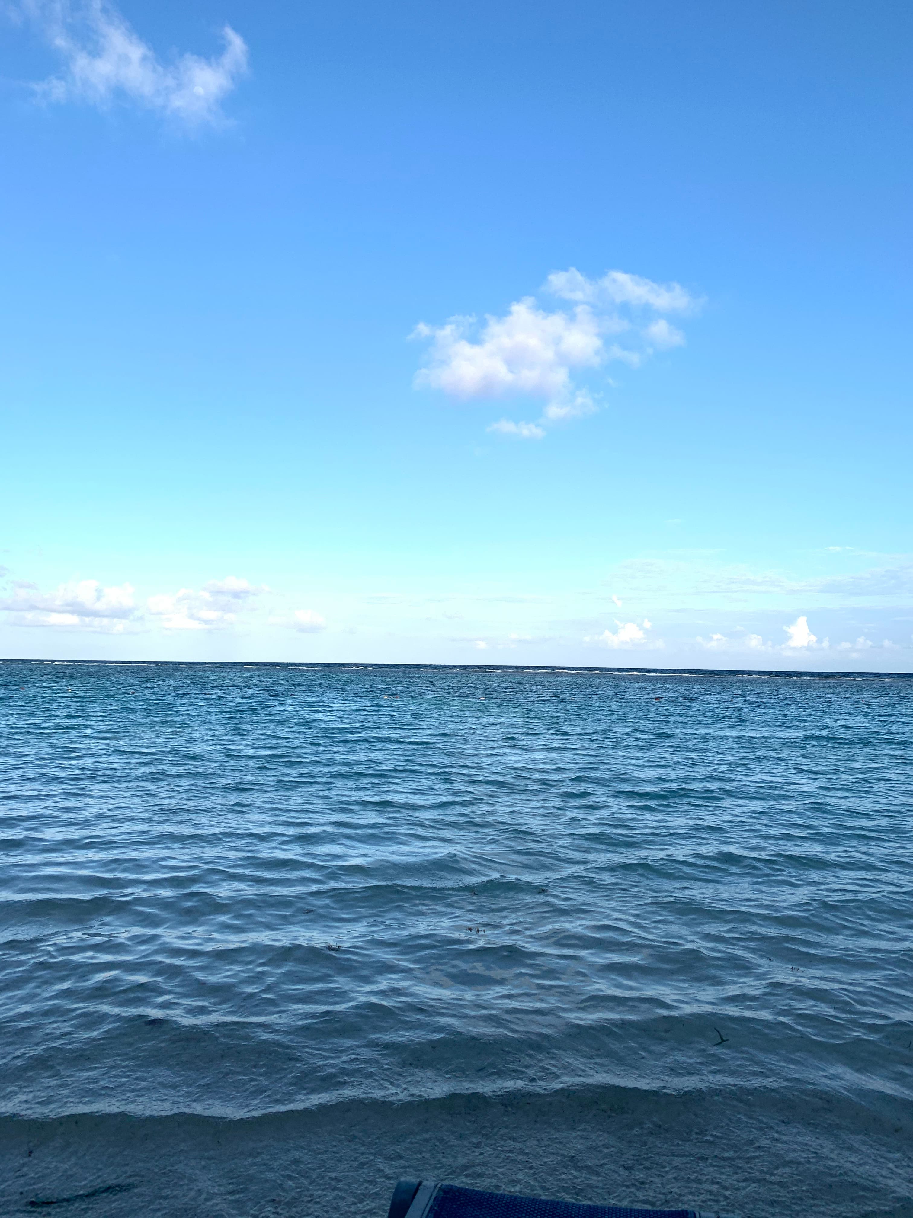 Scenic view from the ocean during the daytime.